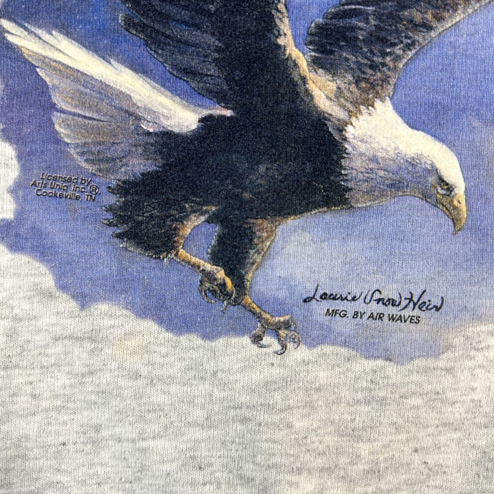 Vintage VINTAGE Platinum Sweats Sweatshirt Mens M Gray Bald Eagle 90s USA Freedom In Flight Graphic Print Size US M / EU 48-50 / 2 - 4 Thumbnail
