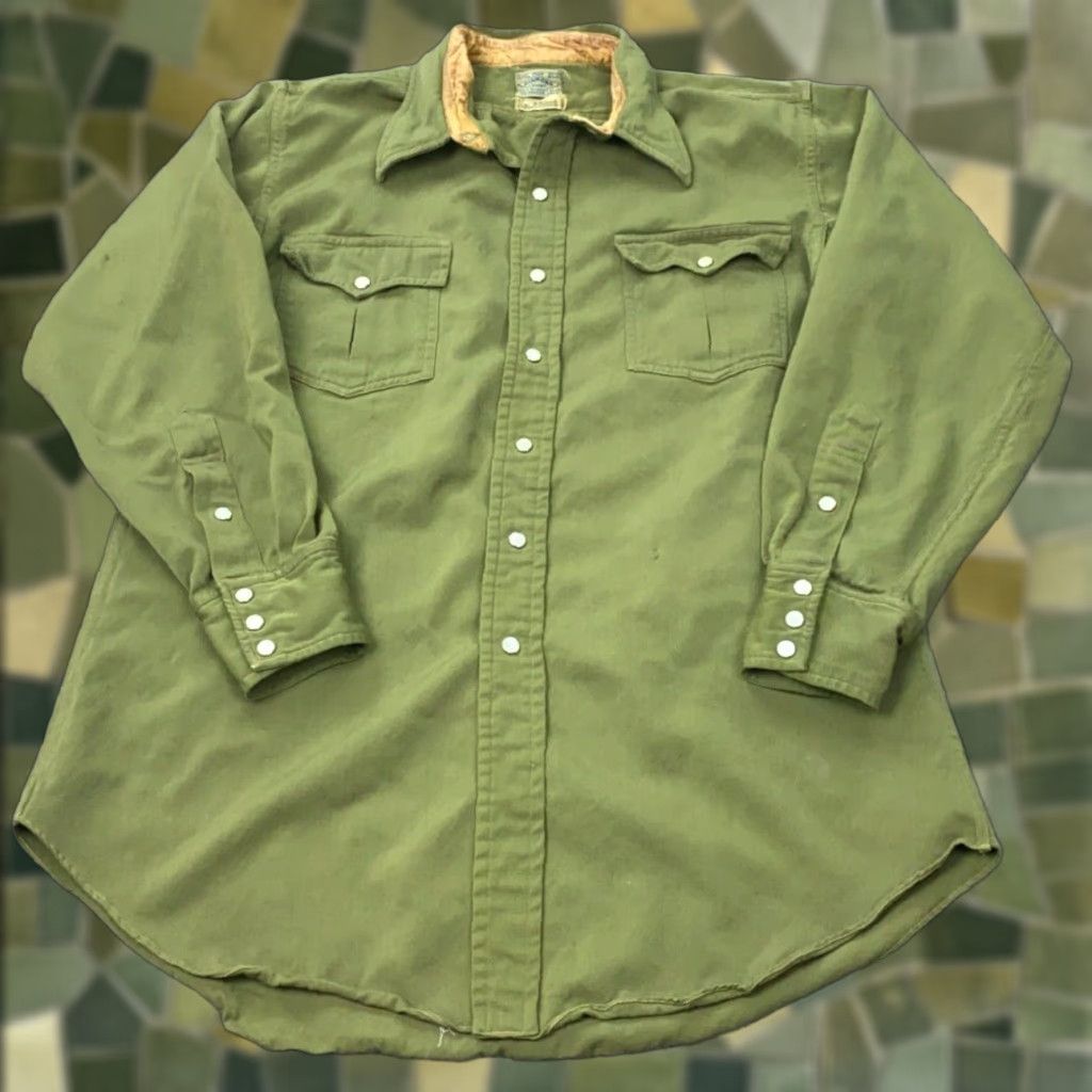 Vintage VINTAGE Diamond Button-Up Shirt Mens XL Green Wool Pearl Snap 60s Western Size US XL / EU 56 / 4 - 1 Thumbnail