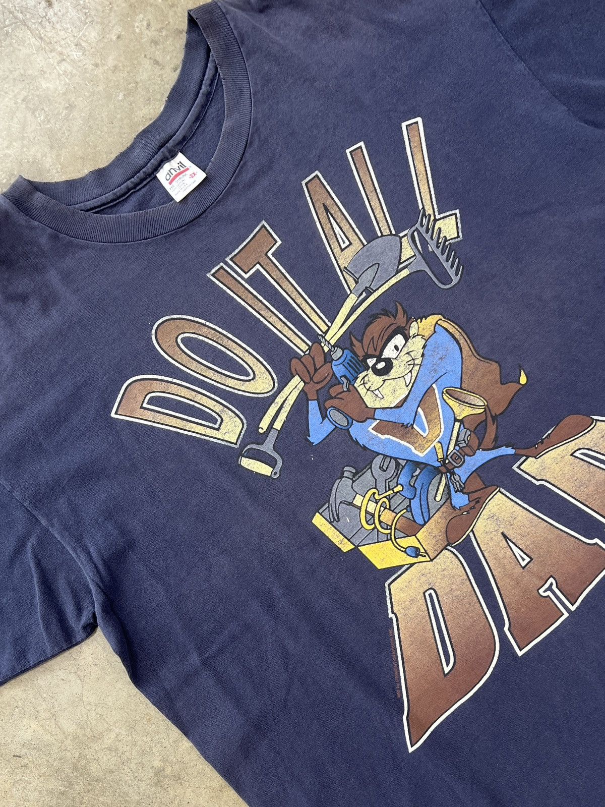 Vintage × Warner Bros Vintage Taz Do It All Dad Single Stitch Tee 2XL Size US XXL / EU 58 / 5 - 1 Thumbnail