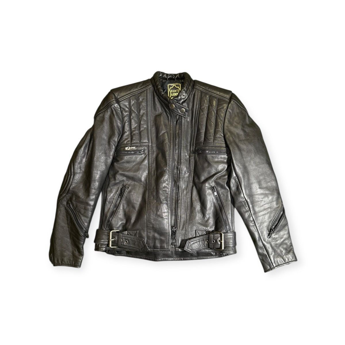 Other Vintage Echt Leder Genuine Leather Biker Jacket Size S / US 4 / IT 40 - 1 Thumbnail