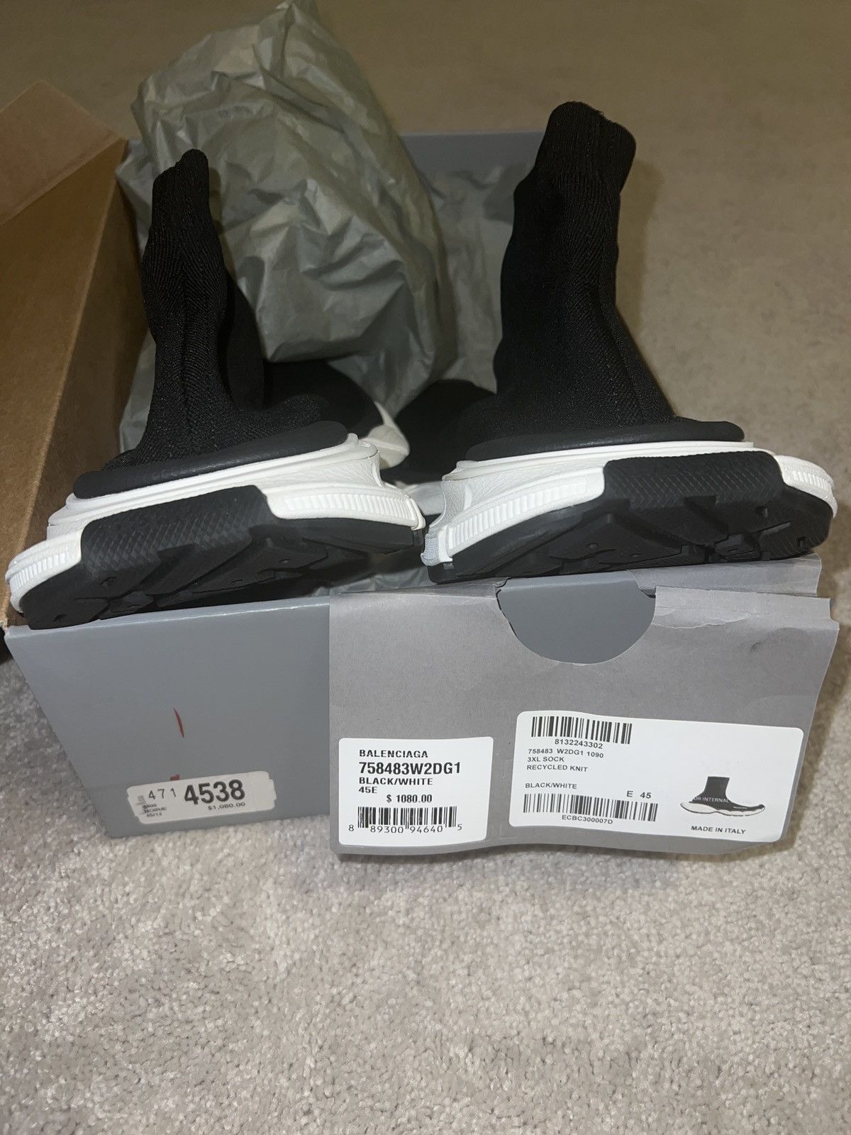 Balenciaga 3XL Knitted Sock Sneakers Size US 12 / EU 45 - 5 Thumbnail