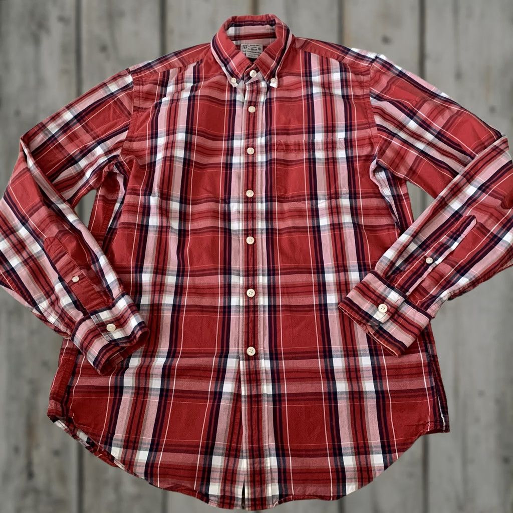 J.Crew J.CREW Shirt Mens Small Red Plaid Cotton Woven Button Down Long Sleeve Casual Size US S / EU 44-46 / 1 - 1 Thumbnail