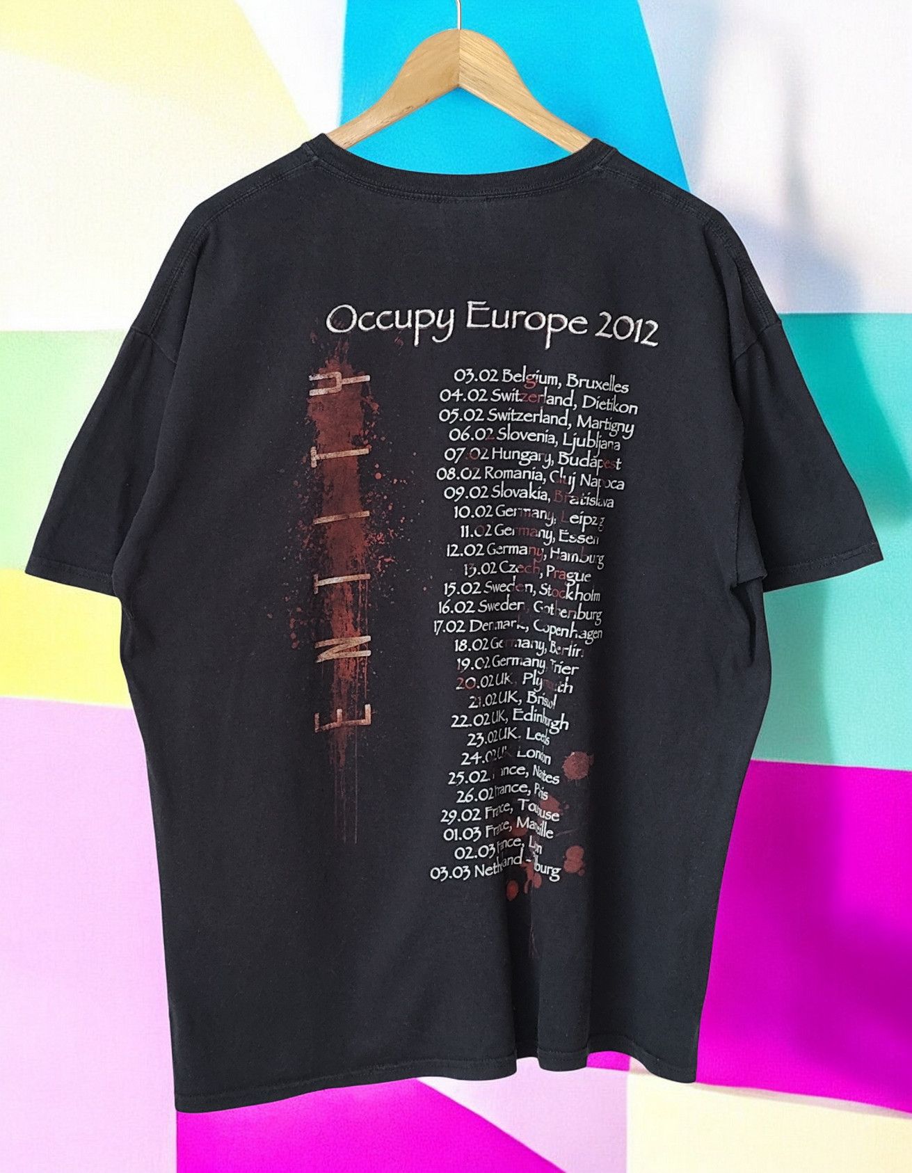 Band Tees Origin Occupy Europe Entity Tour VTG Y2K Vintage Tshirt Size US S / EU 44-46 / 1 - 2 Thumbnail