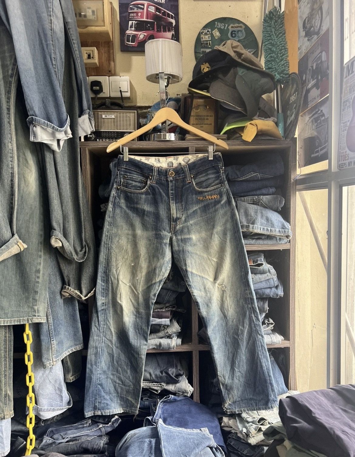 Japanese Brand 🔥Mr Men Little Miss Multipockets Distressed Denim Size US 30 / EU 46 - 3 Thumbnail