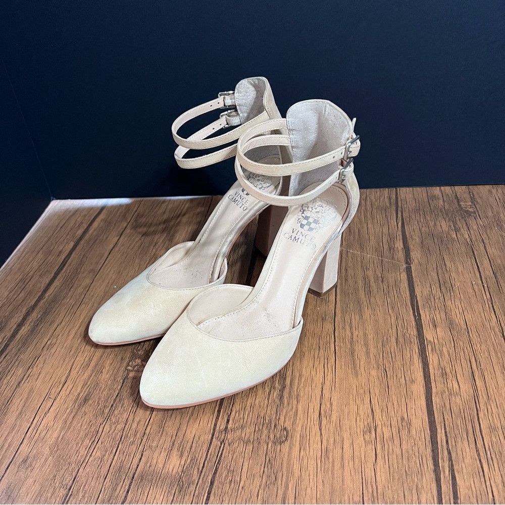 Vince Camuto Vince Camuto Ketrinda Block Heels Women’s Size 8.5 Beige/Ta Size US 8.5 / IT 38.5 - 1 Thumbnail