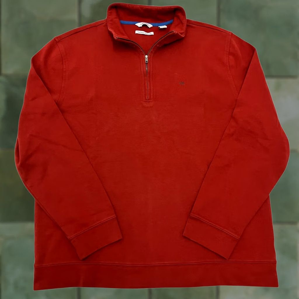 Calvin Klein Calvin Klein Sweatshirt Mens XL Red 1/4 Zip CK Logo Pullover Jumper Shirt Size US XL / EU 56 / 4 - 1 Thumbnail