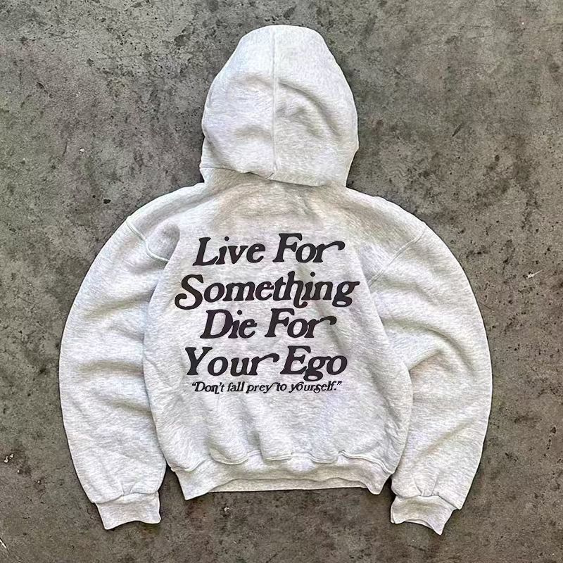 Japanese Brand × Vintage Distressed grey washed letter print hoodie Size US L / EU 52-54 / 3 - 1 Thumbnail