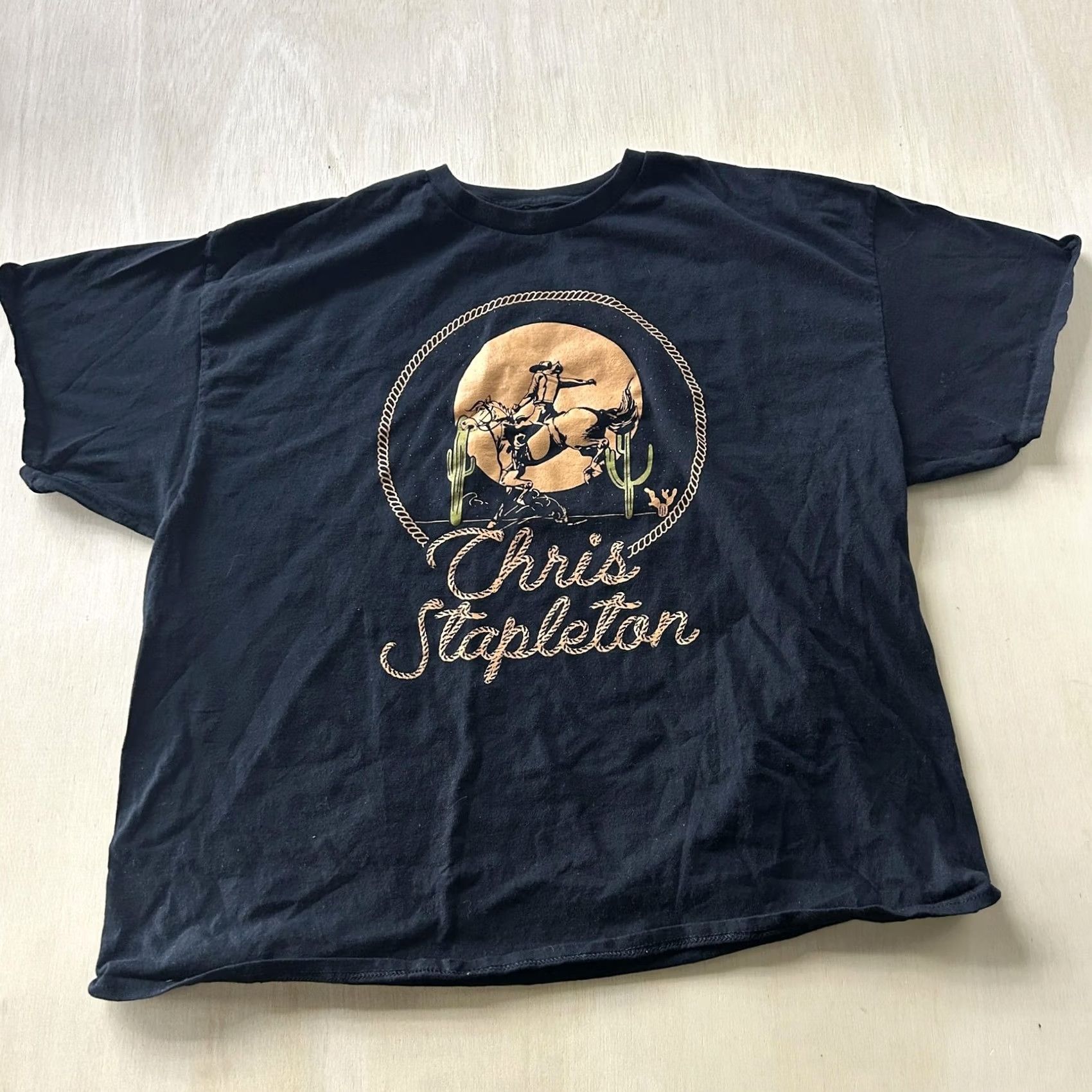 Vintage Chris Stapleton Shirt Mens 2XL Black Cowboy Moon Western Graphic Tee T-Shirt Size US XXL / EU 58 / 5 - 2 Thumbnail
