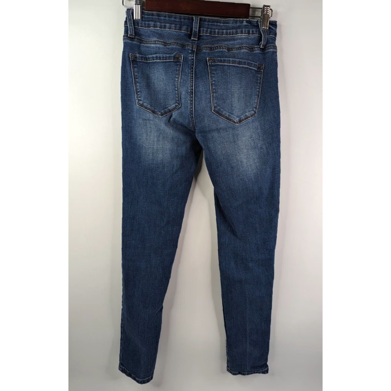 Vintage Kancan Jeans Skinny Stretch Blue Denim Size 7 Womens Medium Wash 7/27 KC11214M Size 28" / US 6 / IT 42 - 4 Thumbnail