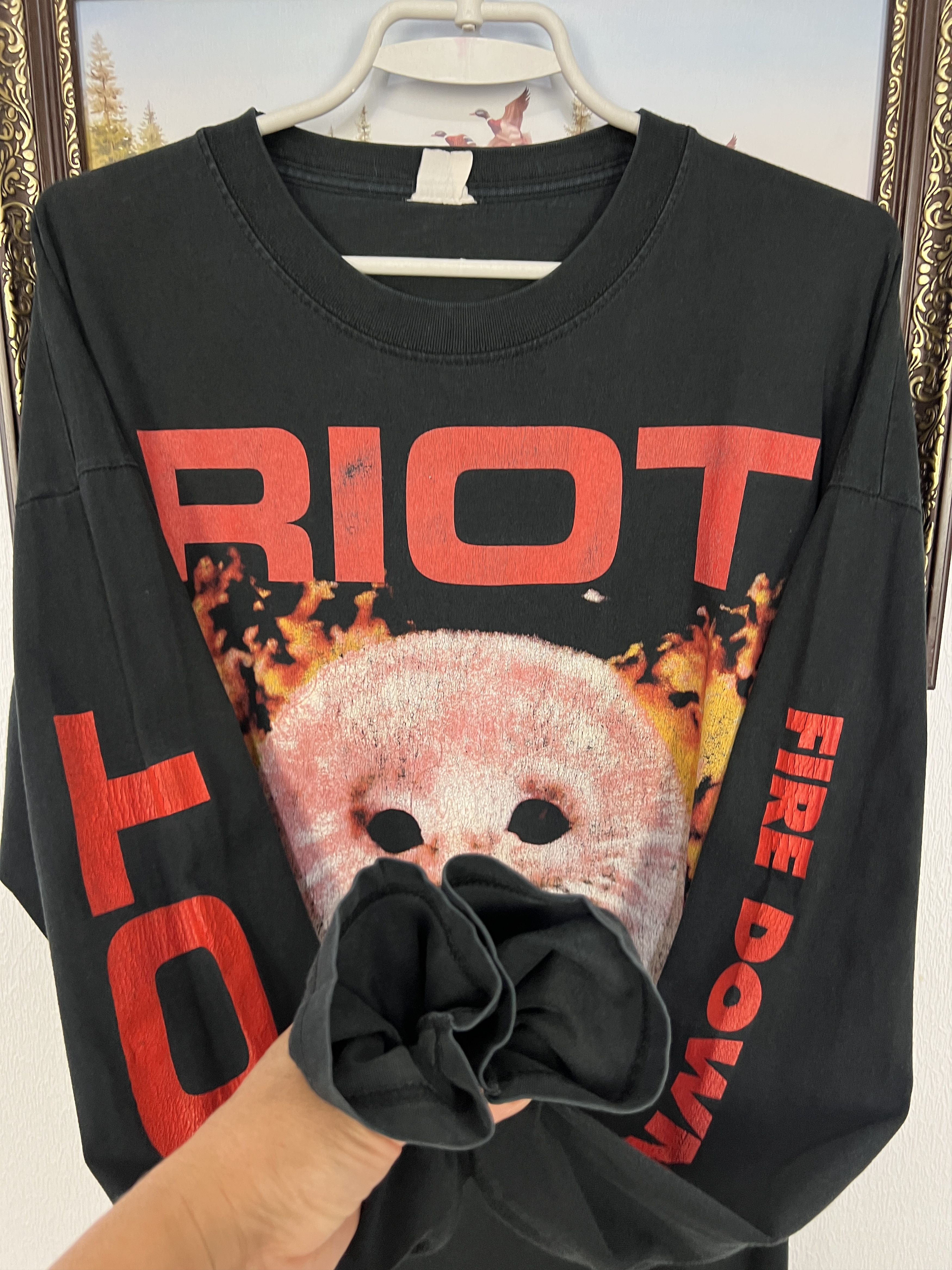 Vintage Vintage 90's Riot Fire Down Under Tour Tee Heavy Metal Rare Size US L / EU 52-54 / 3 - 6 Thumbnail