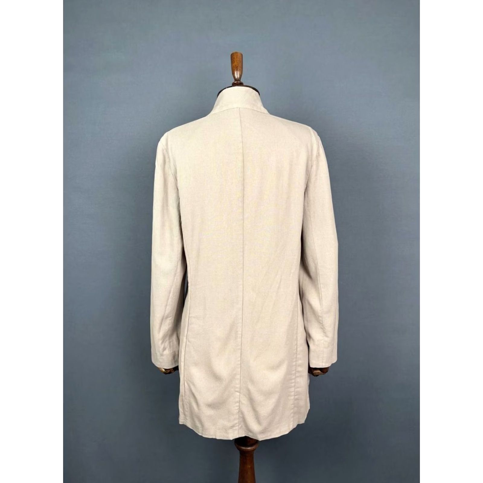 Boglioli Boglioli Trench Coat Brown Long Sleeve High Neck Pockets Button Womens One Size Jacket Size ONE SIZE - 2 Thumbnail