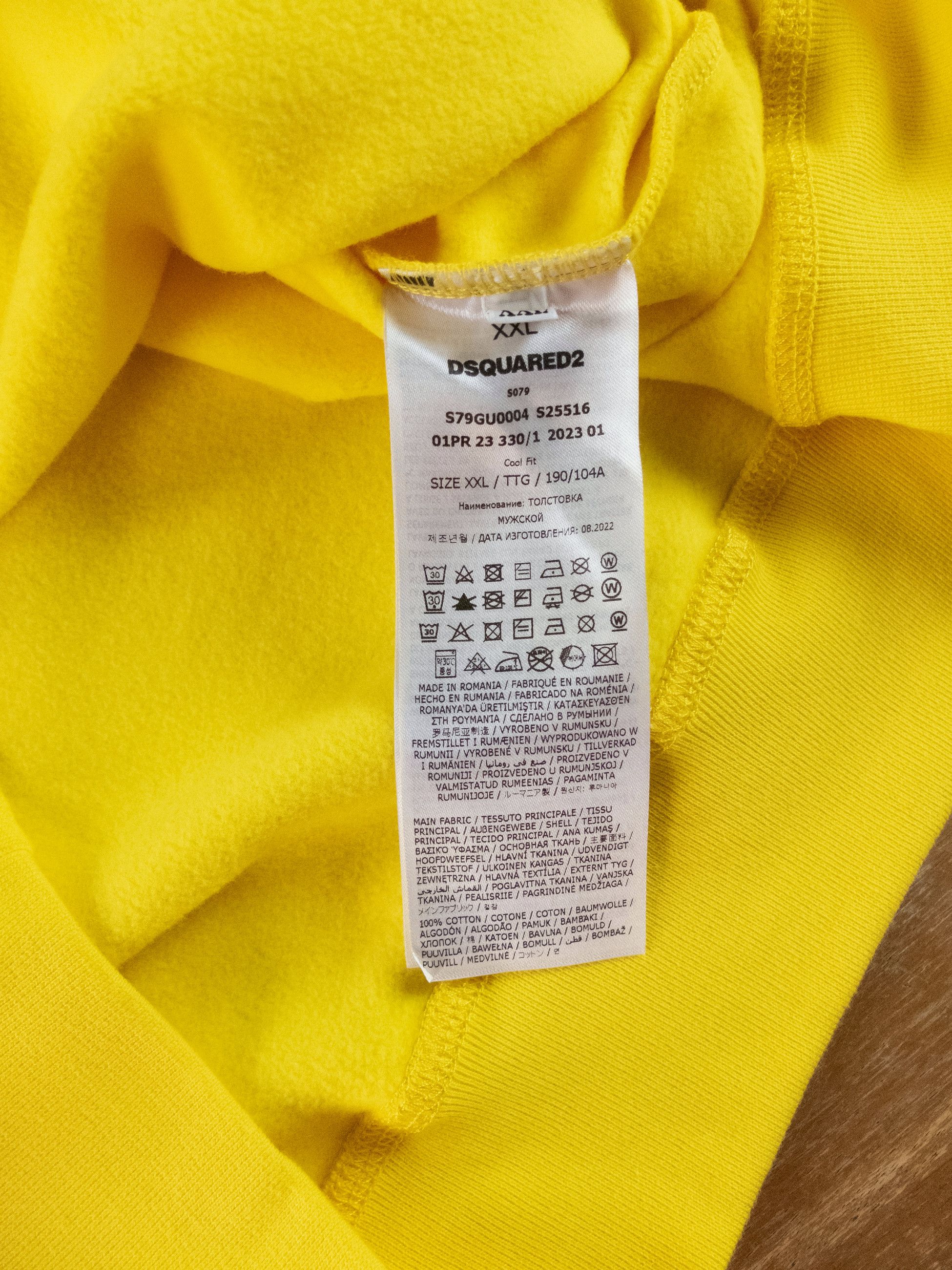 Dsquared2 DSQUARED2 yellow Icon logo print cotton sweatshirt XXL Size US XXL / EU 58 / 5 - 10 Thumbnail