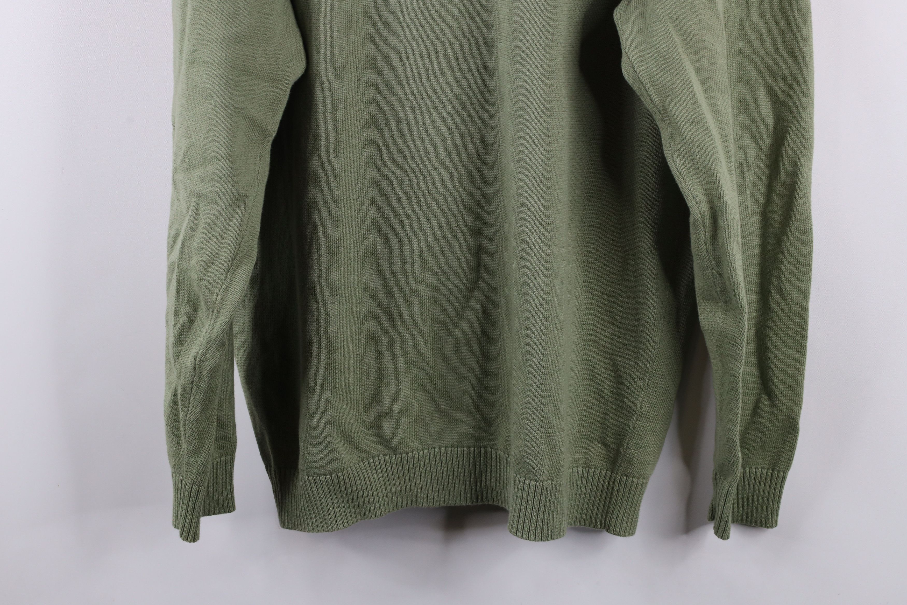 L.L. Bean × Vintage Vintage 90s LL Bean Blank Cotton Knit V-Neck Sweater Size US L / EU 52-54 / 3 - 9 Thumbnail