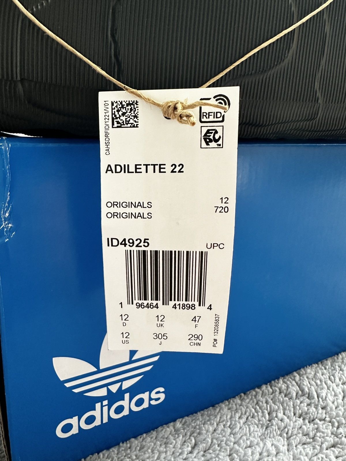 Adidas Adidas Adilette 22 black Size US 13 / EU 46 - 2 Thumbnail