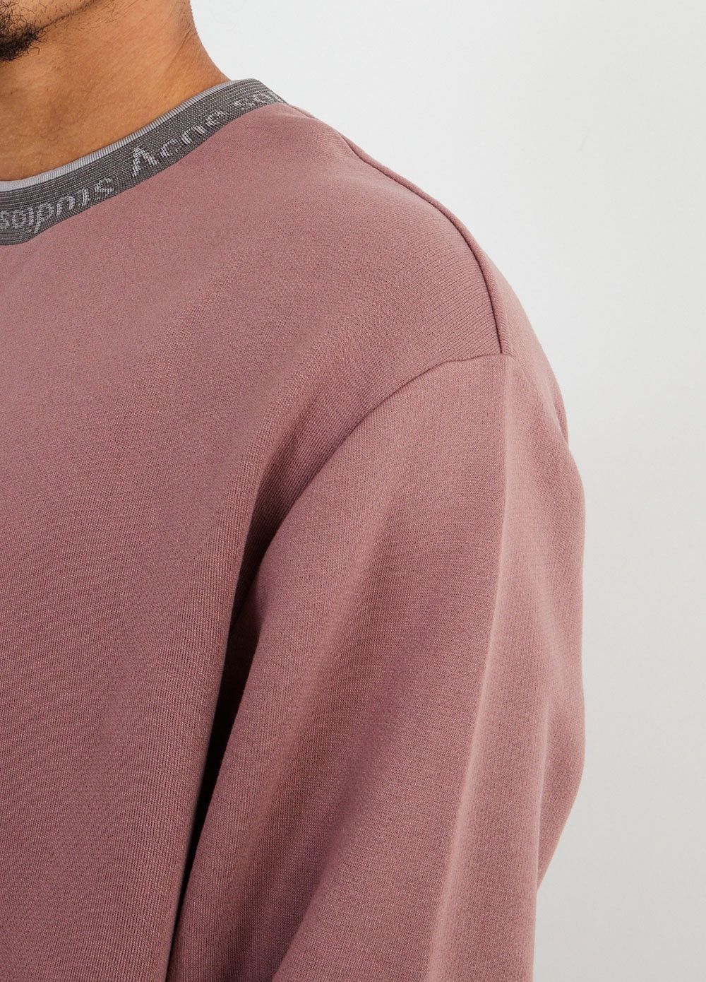 Acne Studios Acne Studios Logo Rib Oversized Fit Sweatshirt Mauve Purple Size US M / EU 48-50 / 2 - 6 Thumbnail
