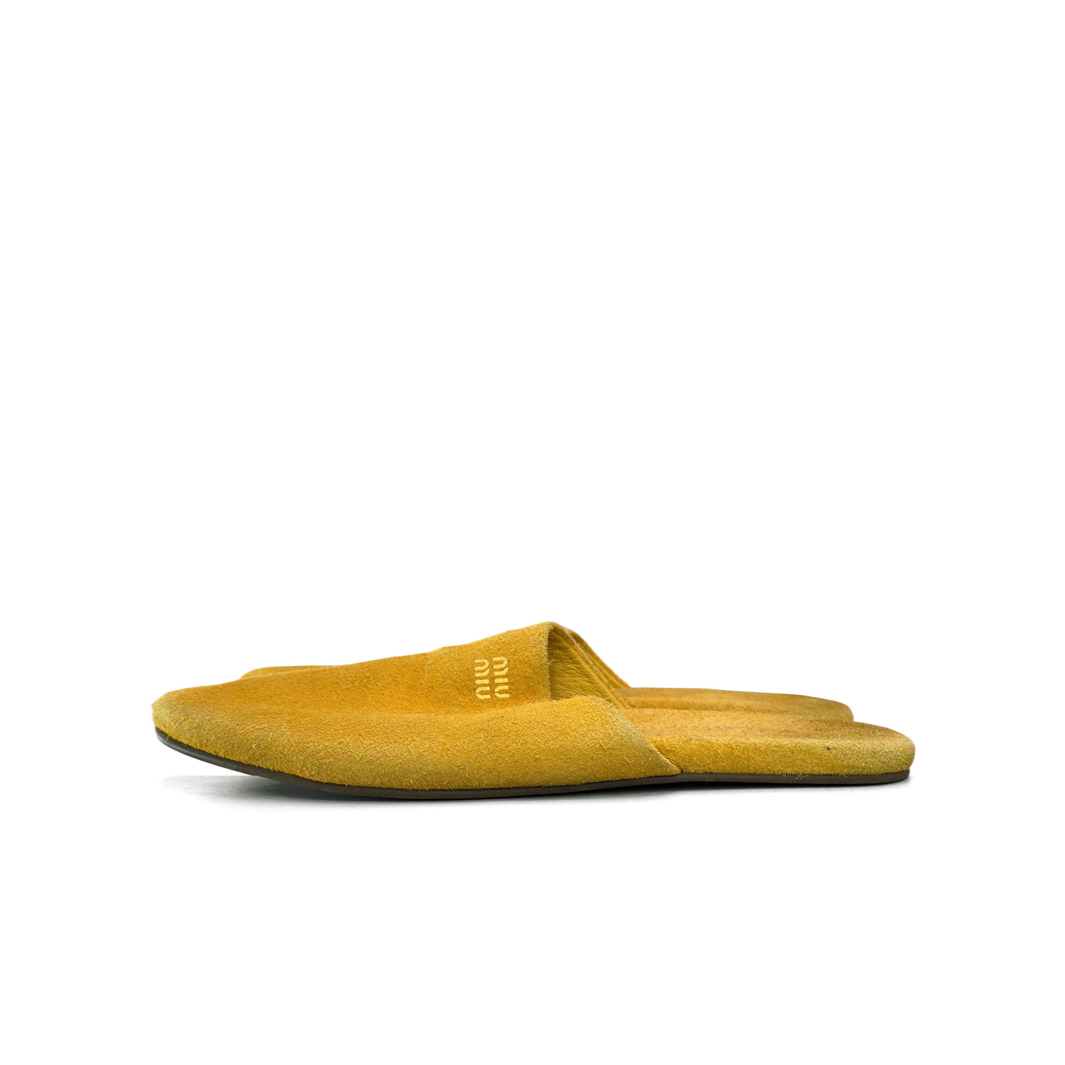 Miu Miu Miu Miu Suede Logo Slides Size 38 Size US 8 / IT 38 - 1 Thumbnail