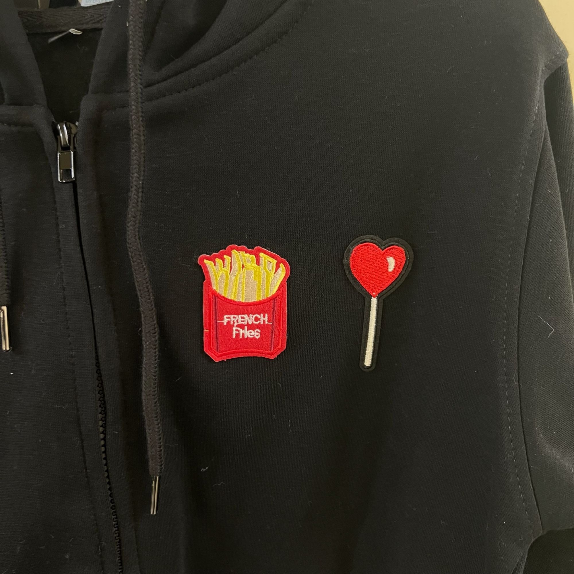 Other Black Zip-Up Hoodie W/ French Fries & Lollipop Patches Mediu Size US M / EU 48-50 / 2 - 4 Thumbnail
