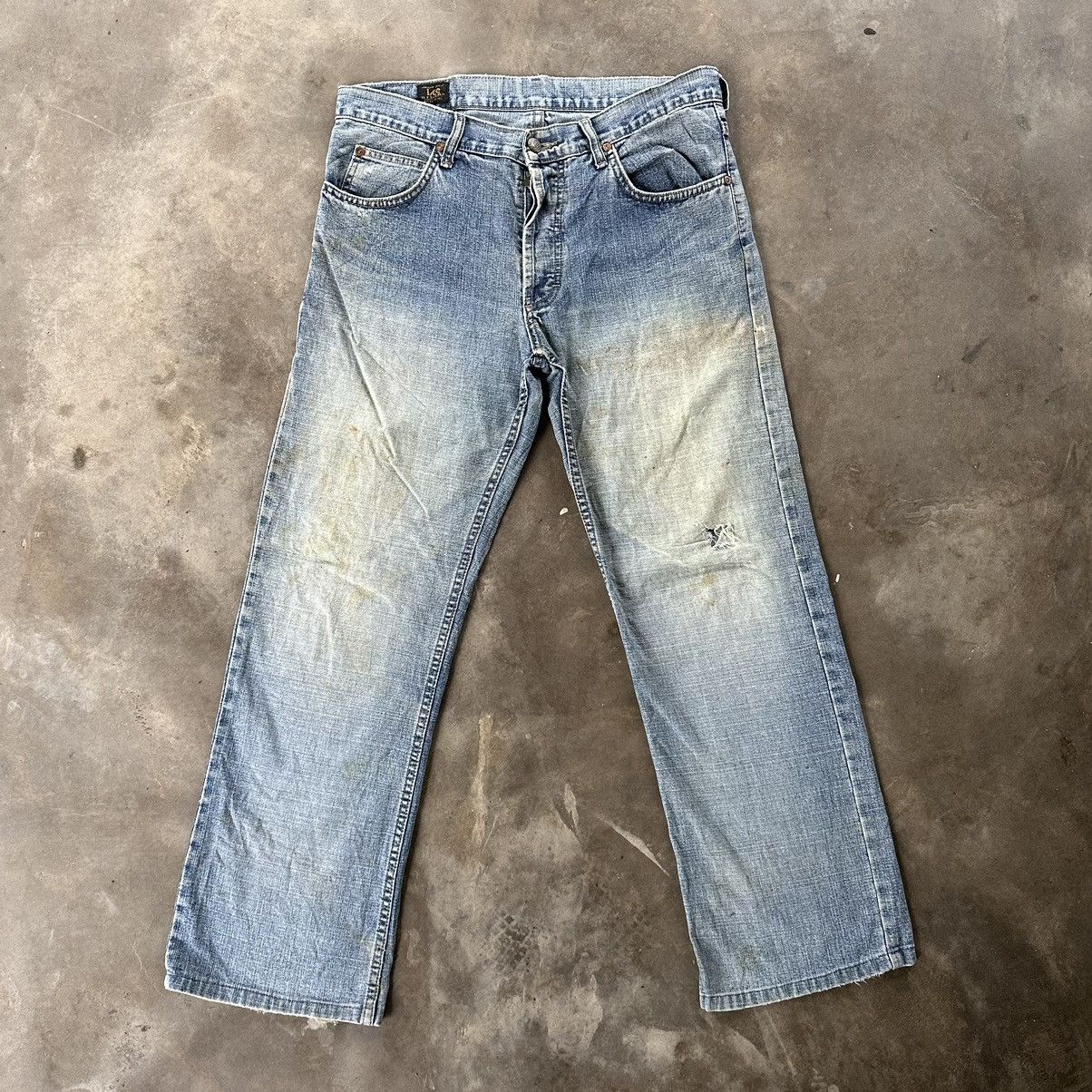 Japanese Brand W34 Vintage Lee Riders Faded Rusty Distressed Denim Jean Size US 34 / EU 50 - 1 Thumbnail
