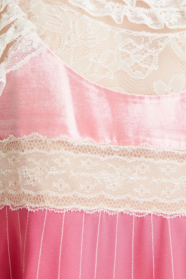 Valentino VALENTINO GARAVANI Lace-paneled silk mini Dress Pink size 40 Size S / US 4 / IT 40 - 4 Thumbnail