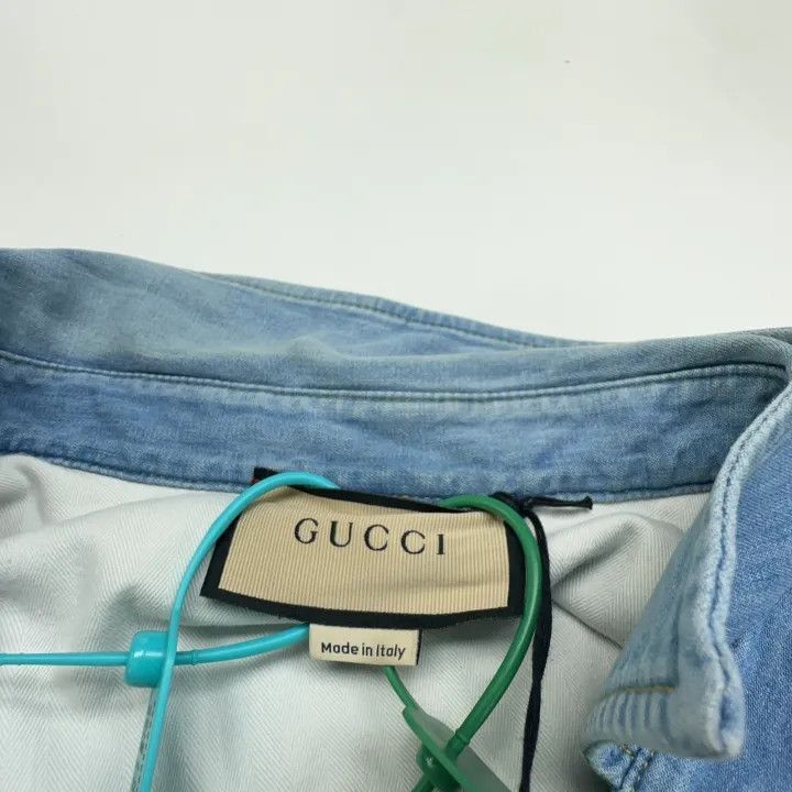 Gucci Gucci Gucci Short Sleeve Denim Shirt with Pocket -2506 Size US M / EU 48-50 / 2 - 4 Thumbnail