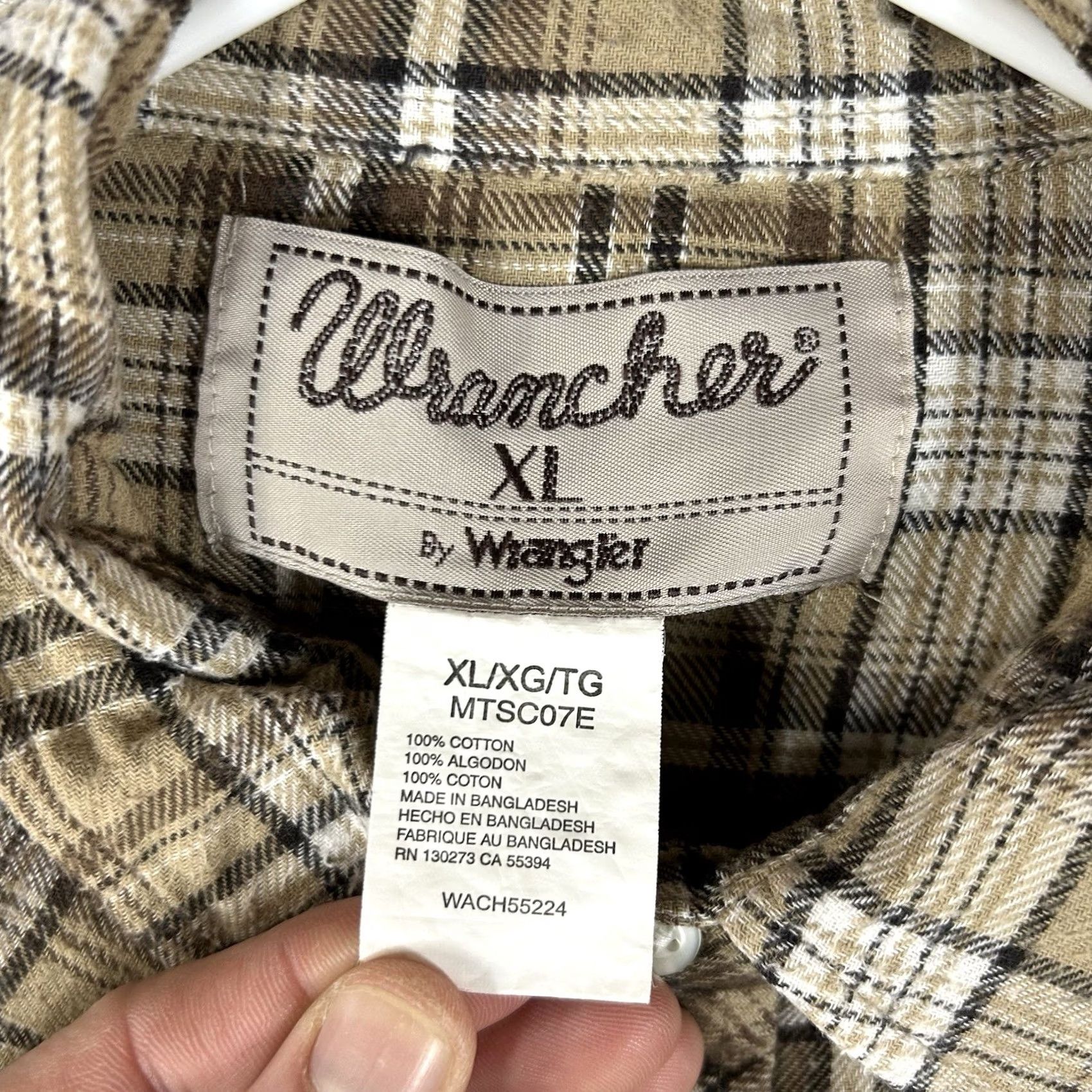 Wrangler VINTAGE Wrangler Wrancher Western Shirt Mens XL Long Sleeve Brown Plaid Pearl Snap Top Size US XL / EU 56 / 4 - 4 Thumbnail