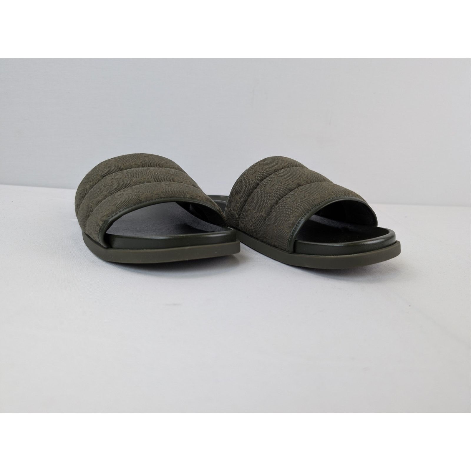 Gucci o1rshd1 Men's Padded mules with GG pattern Slippers in Olive Size US 9.5 / EU 42-43 - 5 Thumbnail