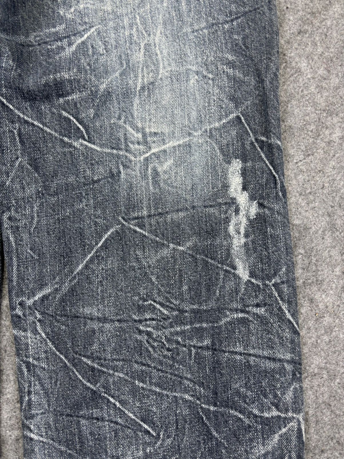 Japanese Brand 🔥DOUBLE WAIST🔥NYLAUS JEANS Thunder Fades Punk Denim F894 Size US 31 - 11 Thumbnail