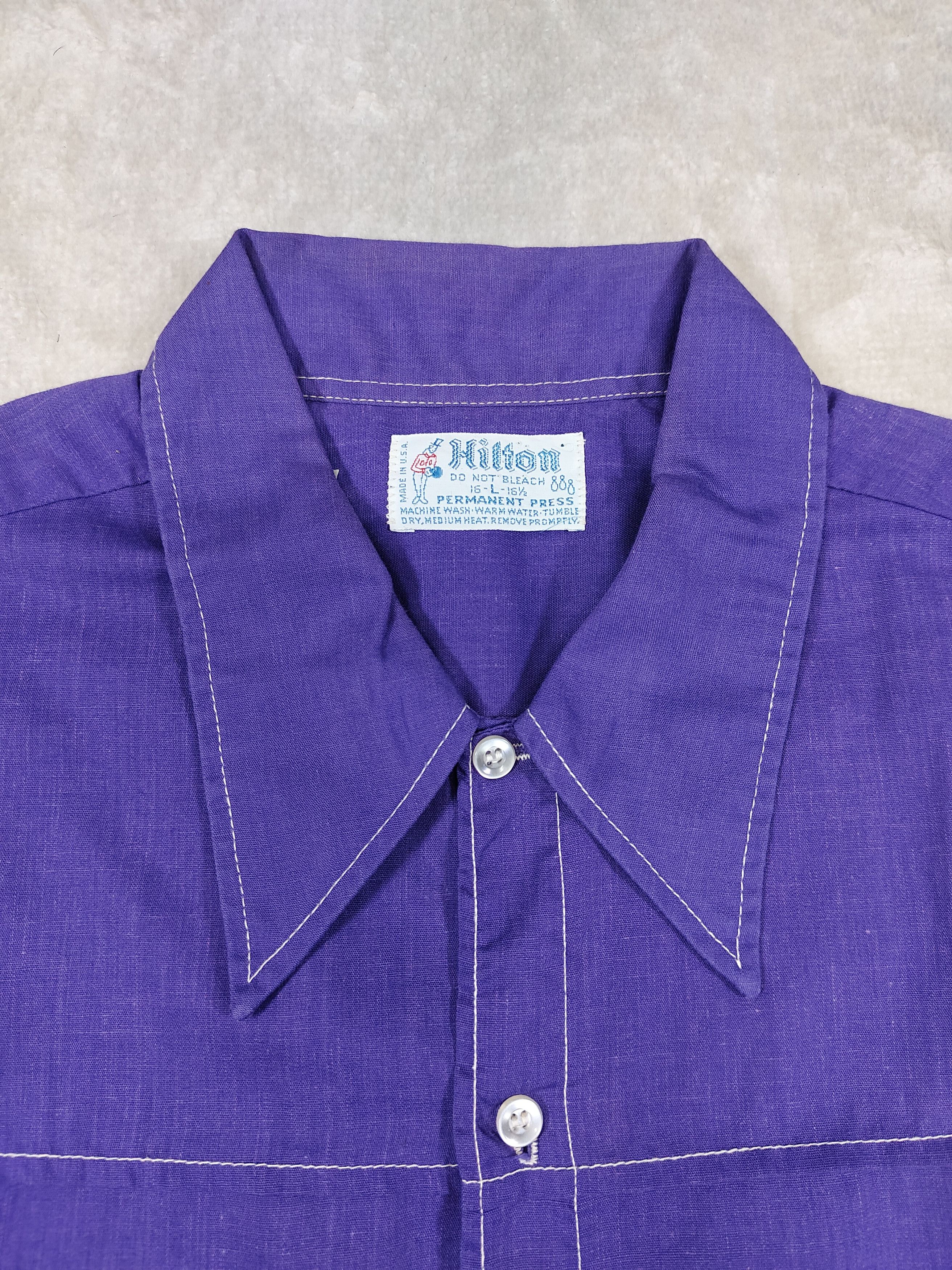 Vintage 💥 70s Hilton "Garretson Lanes" Bowling Shirt Size US L / EU 52-54 / 3 - 6 Thumbnail
