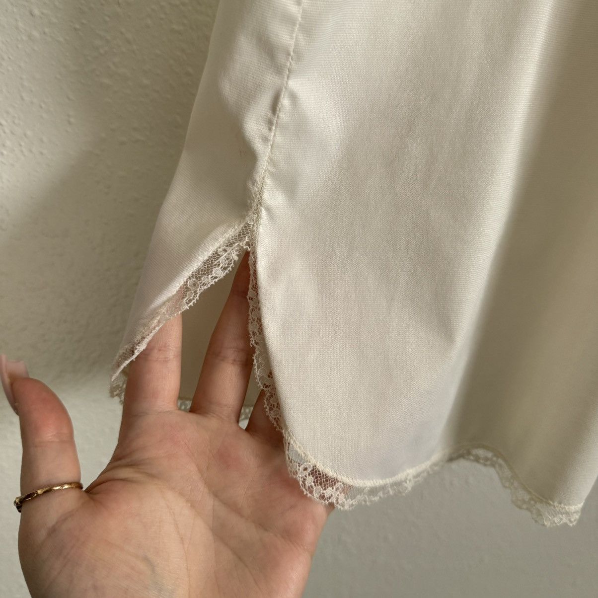 Vintage VANITY FAIR Vintage 50s White Lace Slip Petticoat Dress Size S / US 4 / IT 40 - 9 Thumbnail