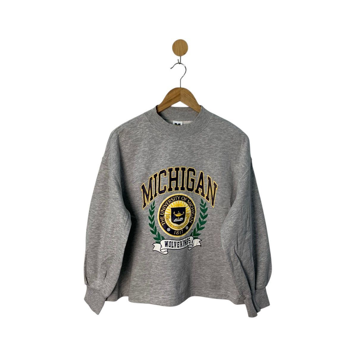 Vintage Rare Vintage University Of Michigan Crop Top Sweatshirt Size L / US 10 / IT 46 - 1 Thumbnail