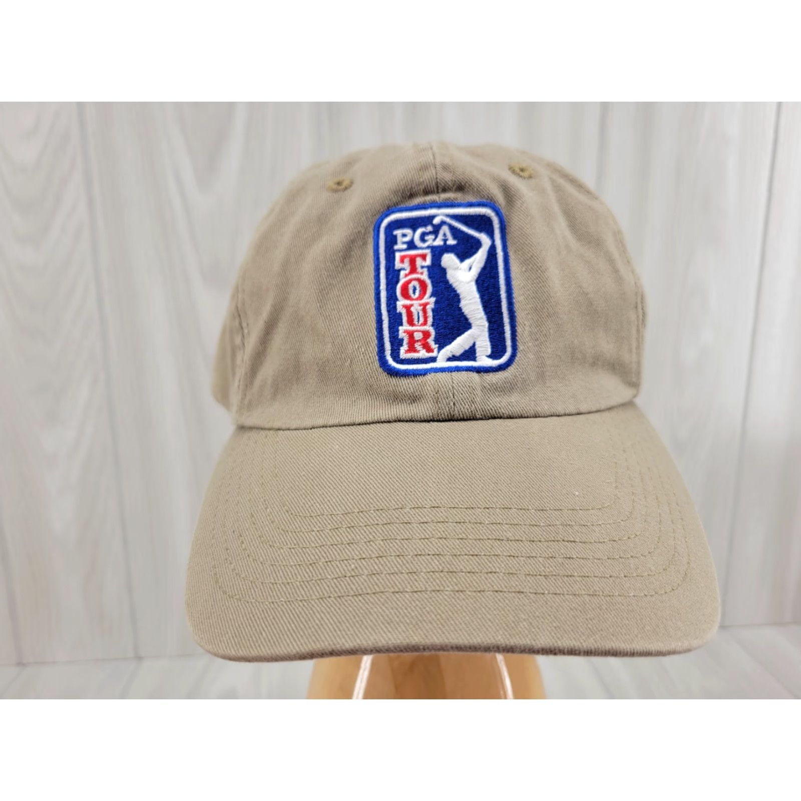 Imperial Imperial Golf Hat Strapback Tan Cotton Knit Adjustable Men Sized Cap Cap Size ONE SIZE - 3 Thumbnail