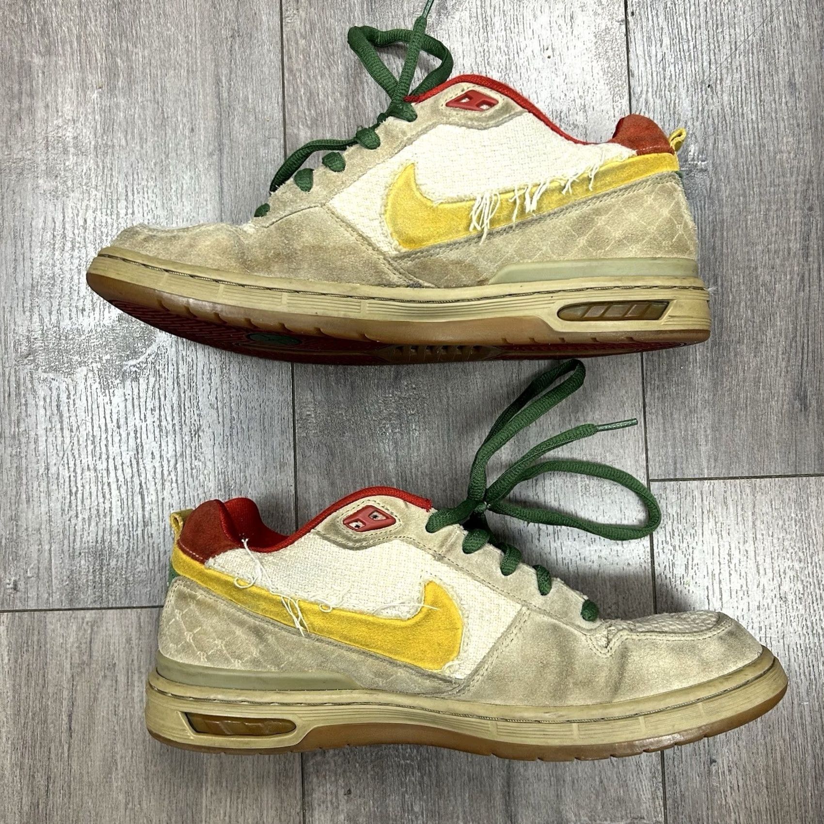 Nike Nike SB Paul Rodriguez Zoom Air Low Hemp/Rasta Size 10.5 Men's Sneaker 310802-271 Used As Is Size US 11 / EU 44 - 7 Thumbnail
