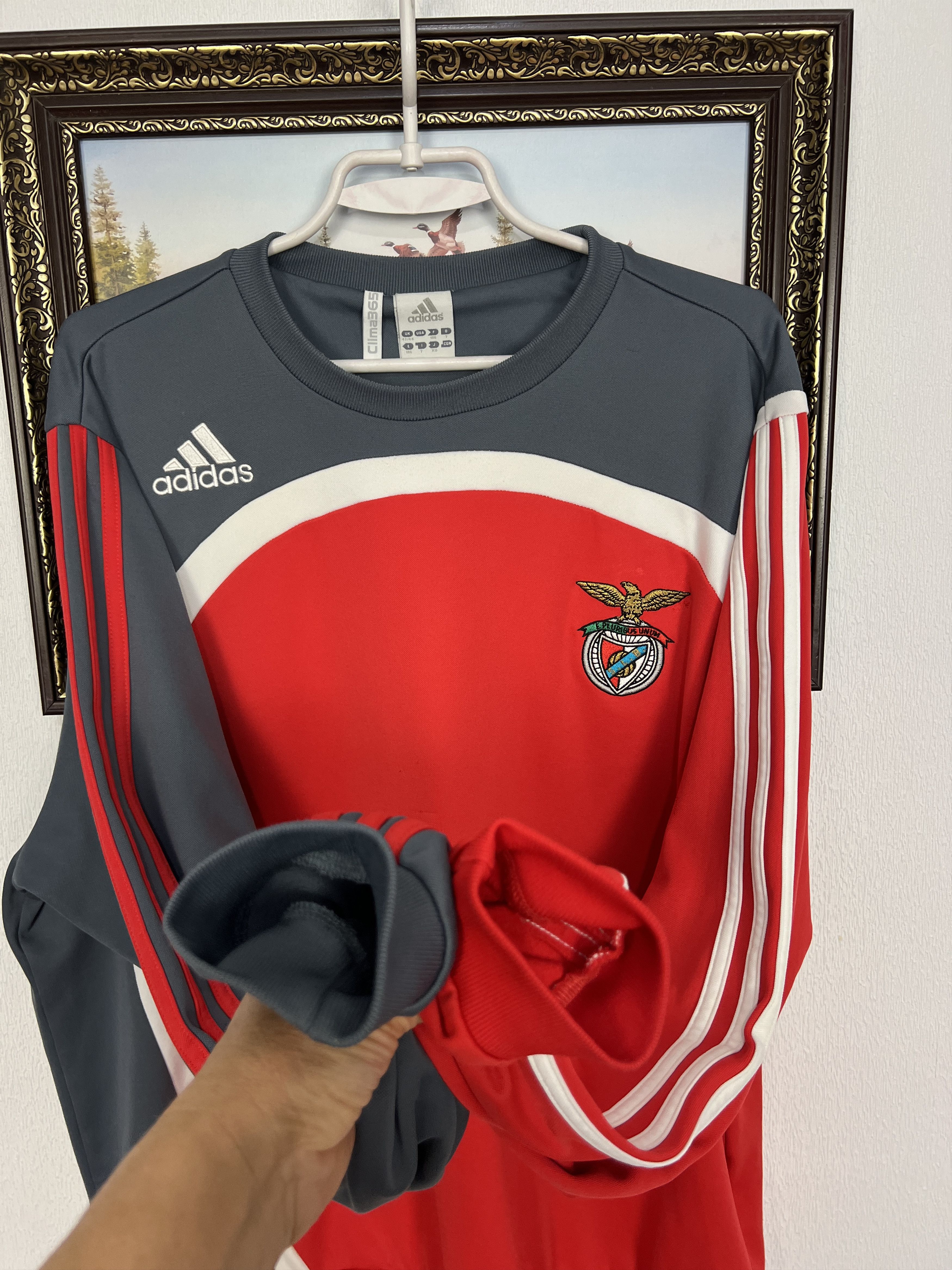 Adidas Vintage Benfica Football Sweatshirt Soccer Track Crewneck Size US L / EU 52-54 / 3 - 8 Thumbnail
