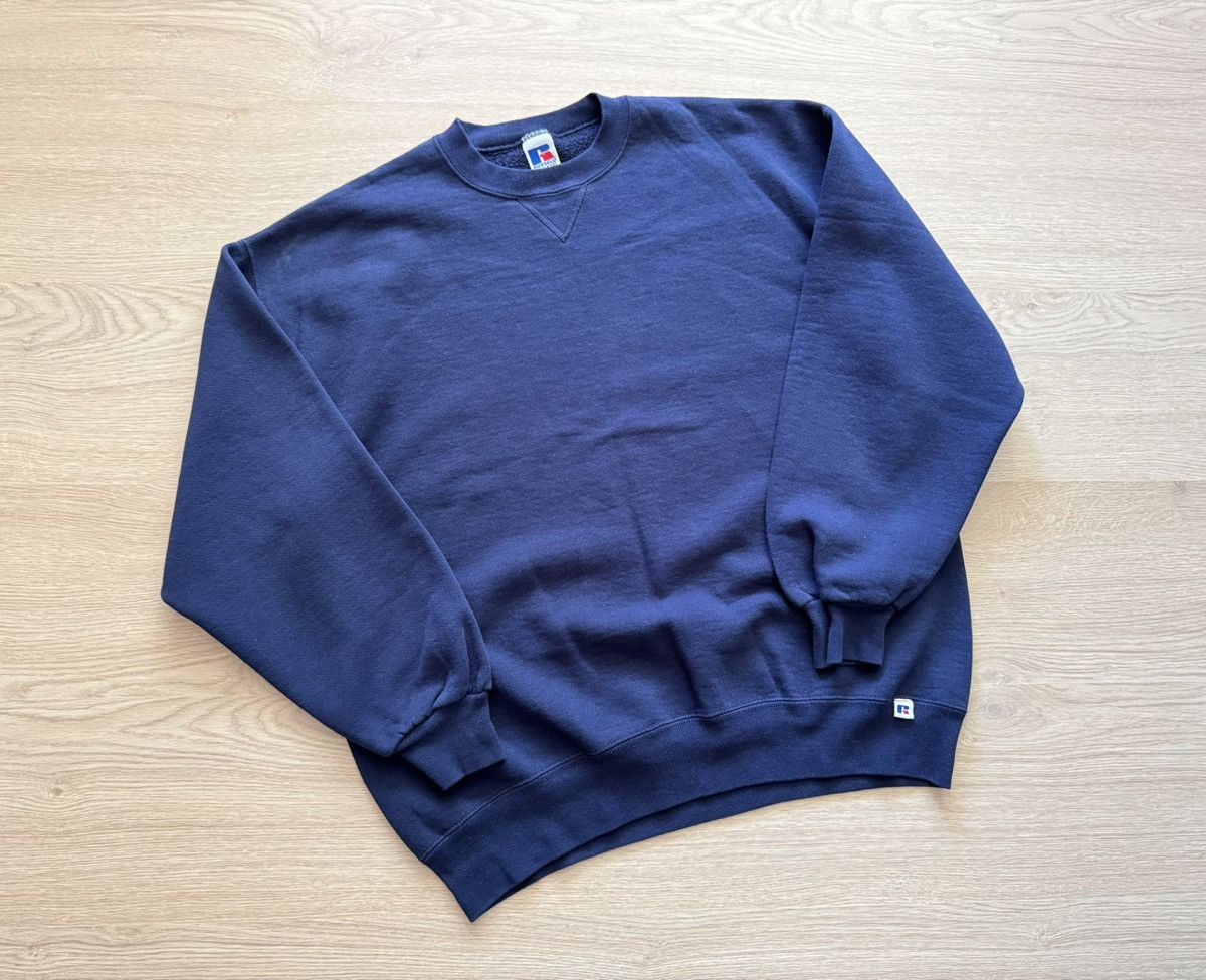 Russell Athletic Vintage 90’s Russell Athletic Navy Blue USA Boxy Sweatshirt Size US XL / EU 56 / 4 - 1 Thumbnail