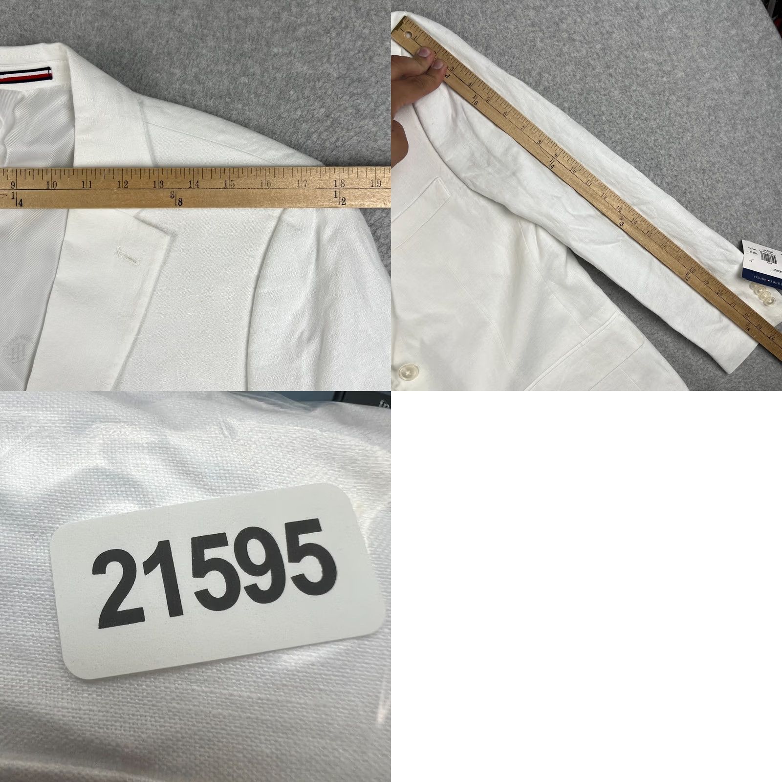 Tommy Hilfiger NEW Tommy Hilfiger Blazer Jacket Mens 38S White Linen Sport Coat Conrad NWT Size 38R - 8 Thumbnail