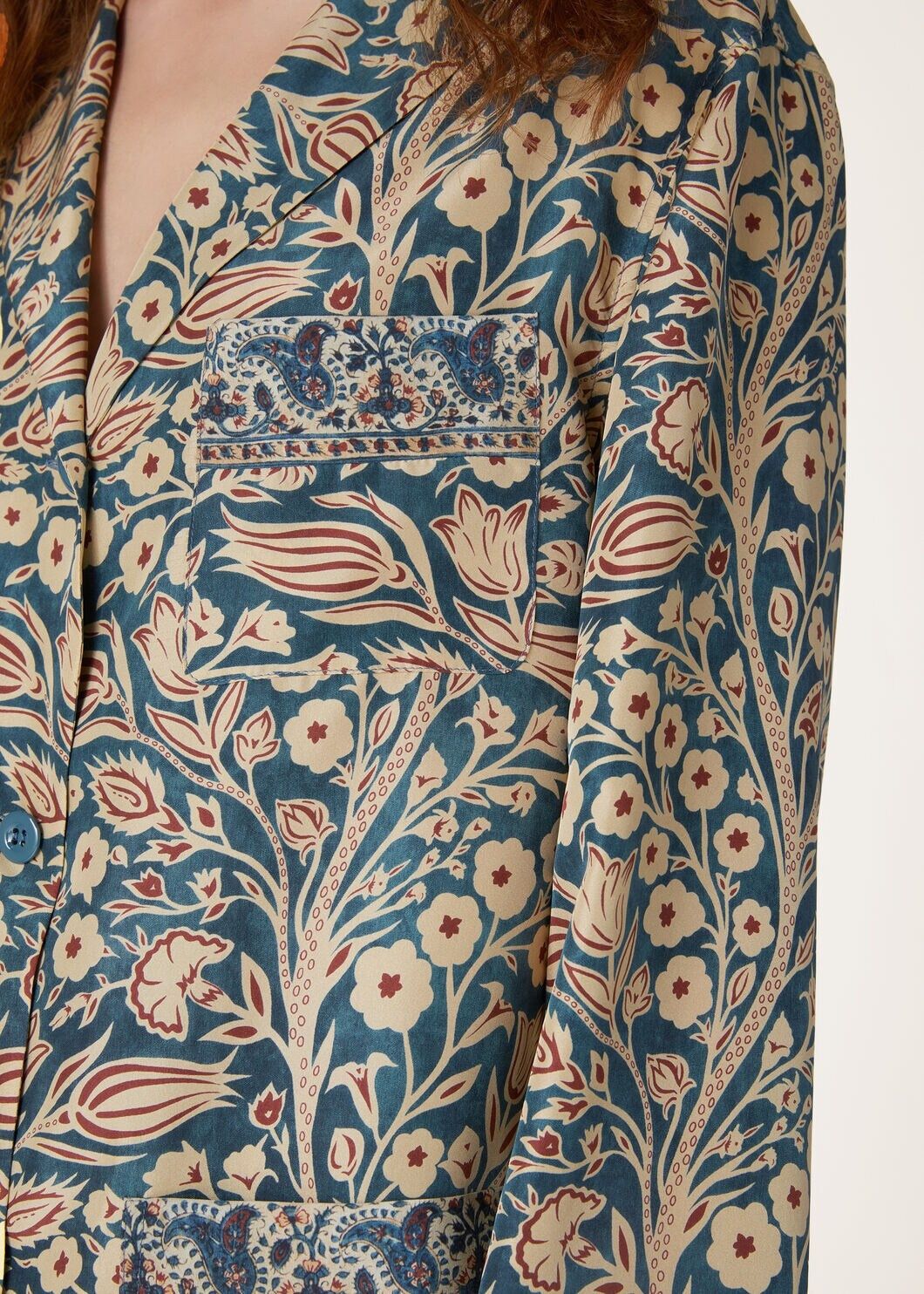 Loro Piana o1srvl11e0725 FAN8162 Jameela Silk Shirt in Multicolor Size M / US 6-8 / IT 42-44 - 3 Thumbnail