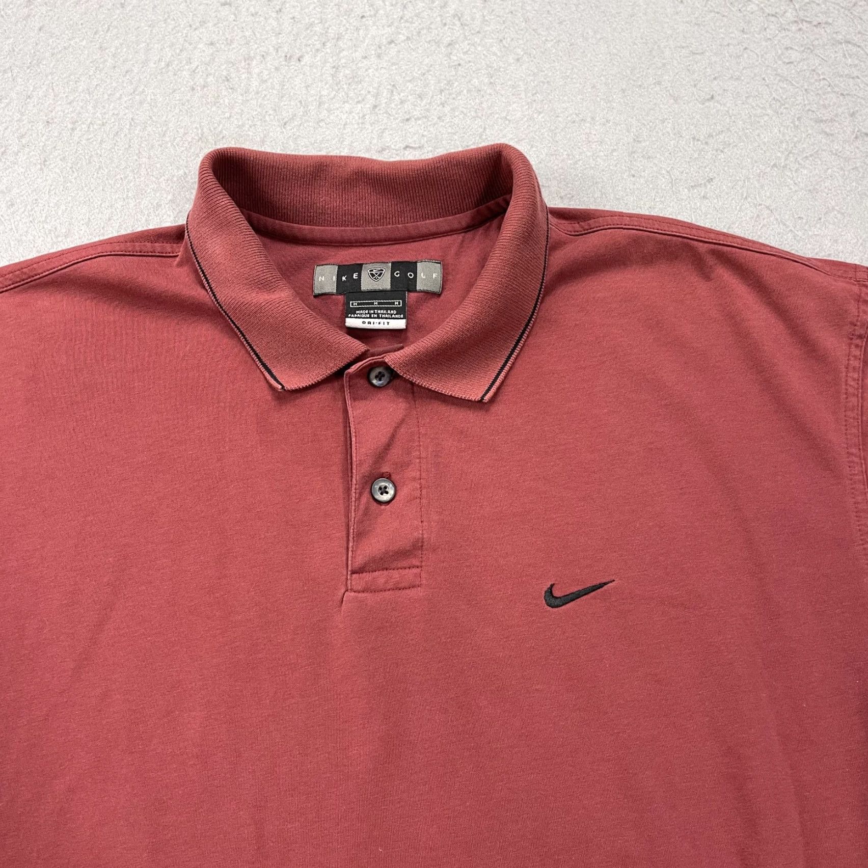 Nike VINTAGE Nike Polo Shirt Mens M Red 90s Golf Tiger Woods Logo Swoosh Dri-Fit Polo Shirt Size US M / EU 48-50 / 2 - 2 Thumbnail