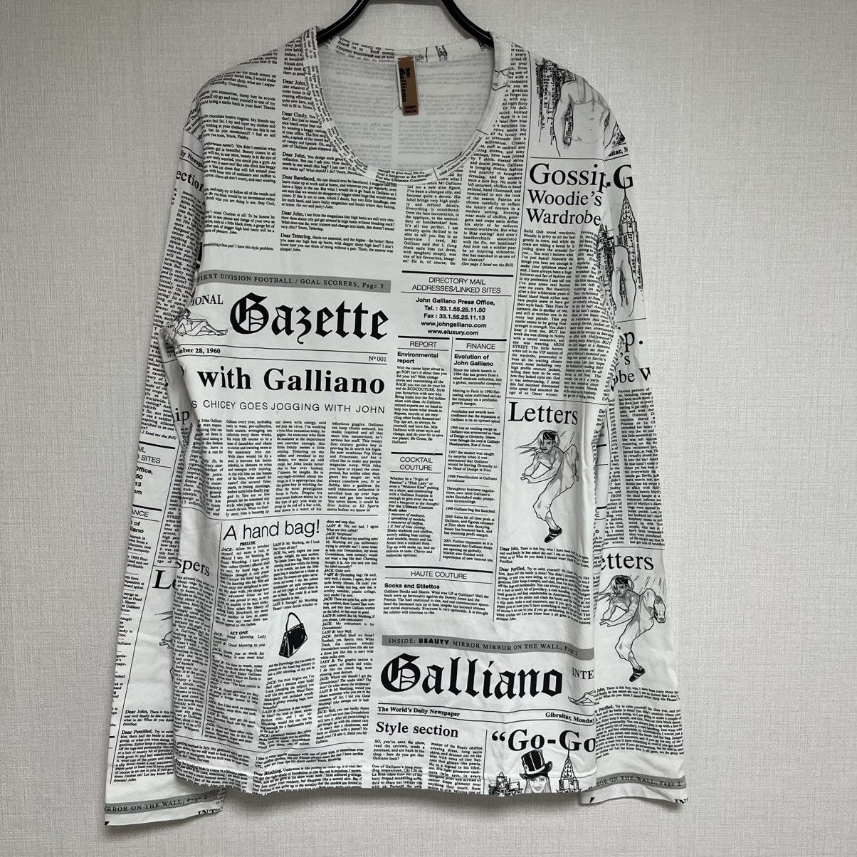 John Galliano News paperレディースロンT John Galliano - 00's John Galliano newspaper L/S teeの通販