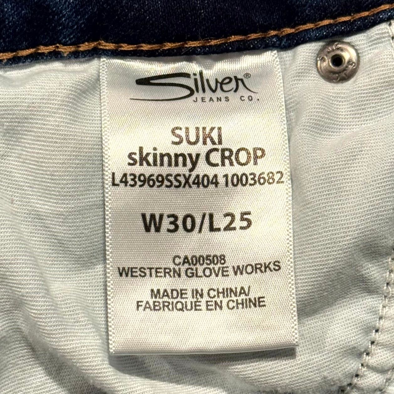 Silver Jeans Co. Silver Jeans Suki Skinny Crop Dark Wash Blue 30 Y2K Western Size 30" / US 8 / IT 44 - 4 Thumbnail