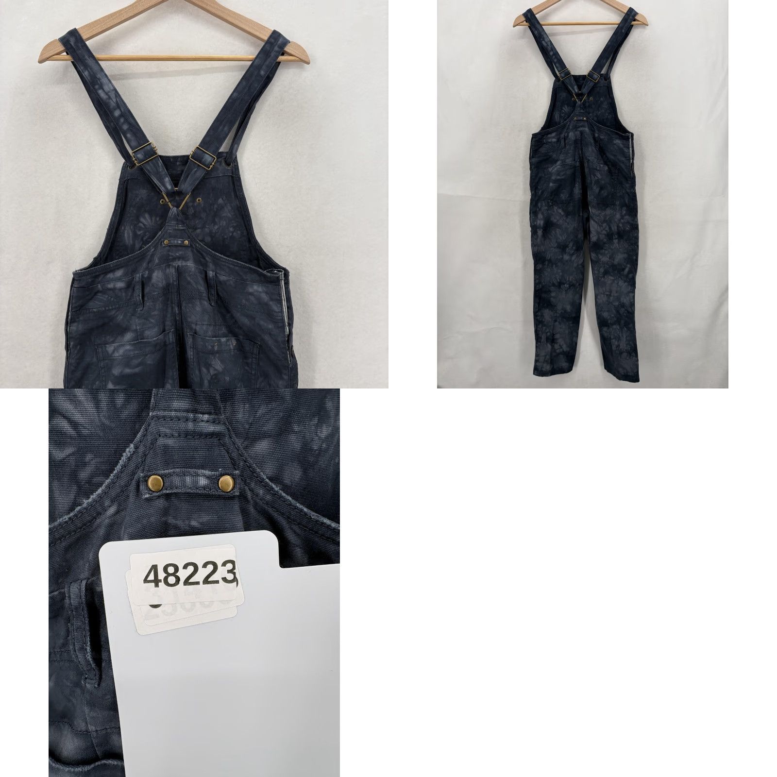 Anthropologie Anthropologie The Wanderer Overalls Womens 25P Petite Gray Tie Dye Twill Boho Size 42" / US 20 - 9 Thumbnail