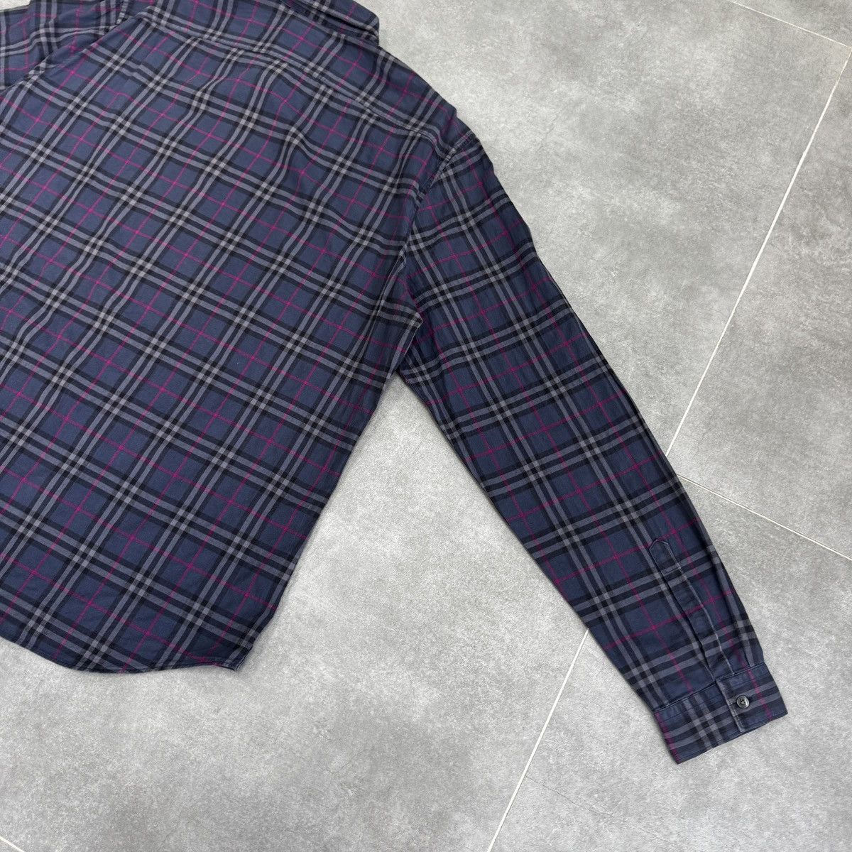 Burberry Burberry Brit Nova Check Blue Button Shirt Long Sleeve Size US XL / EU 56 / 4 - 21 Thumbnail