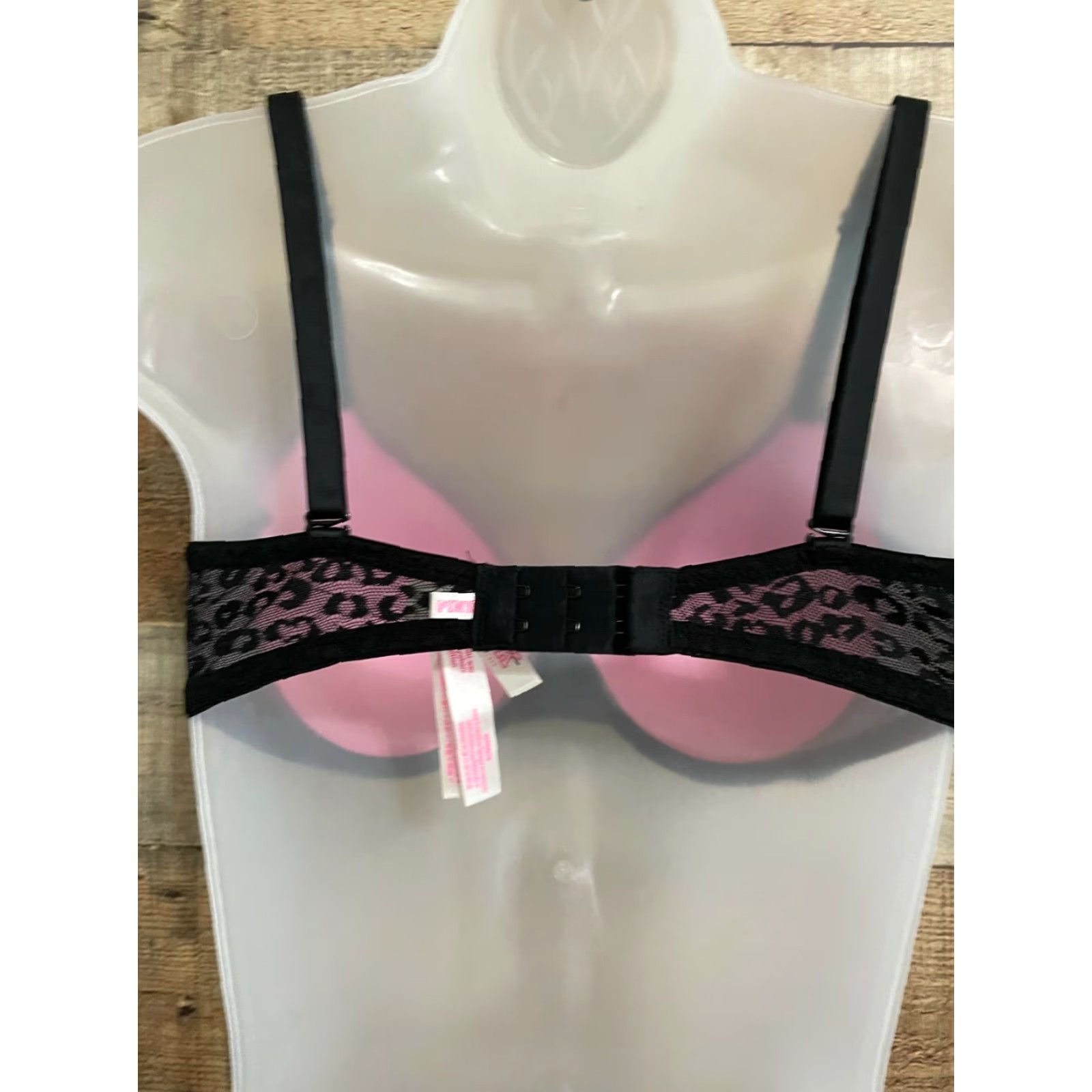 Victoria's Secret PINK Victoria's Secret Multi-Way Push Up Bra Where Everywhere Multi Position 32DD Black Womens Bra 32DD Push Up Size ONE SIZE - 3 Thumbnail