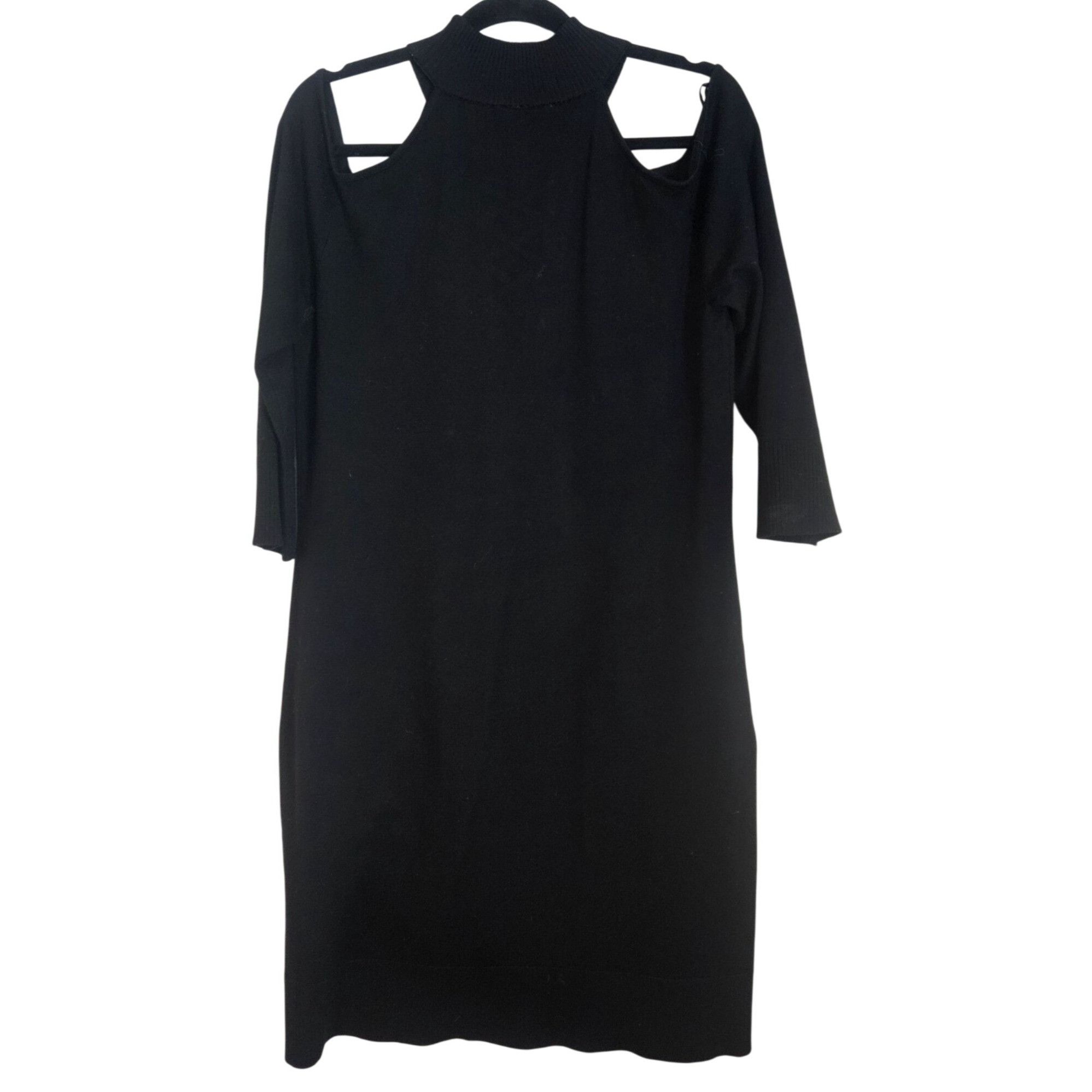 Other Love Scarlett Black Sweater Dress Cold Shoulder L Night Out Size L / US 10 / IT 46 - 2 Thumbnail