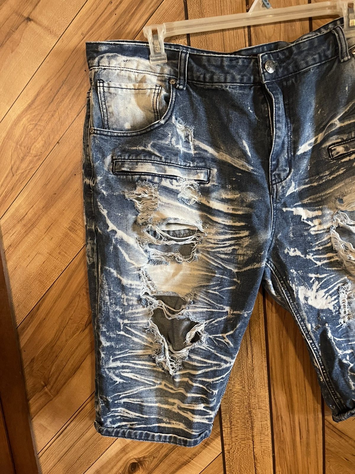 Other Red Ape Mens Big & Tall 46 Acid Wash Distressed Denim Shorts Size US 44 / EU 60 - 7 Thumbnail