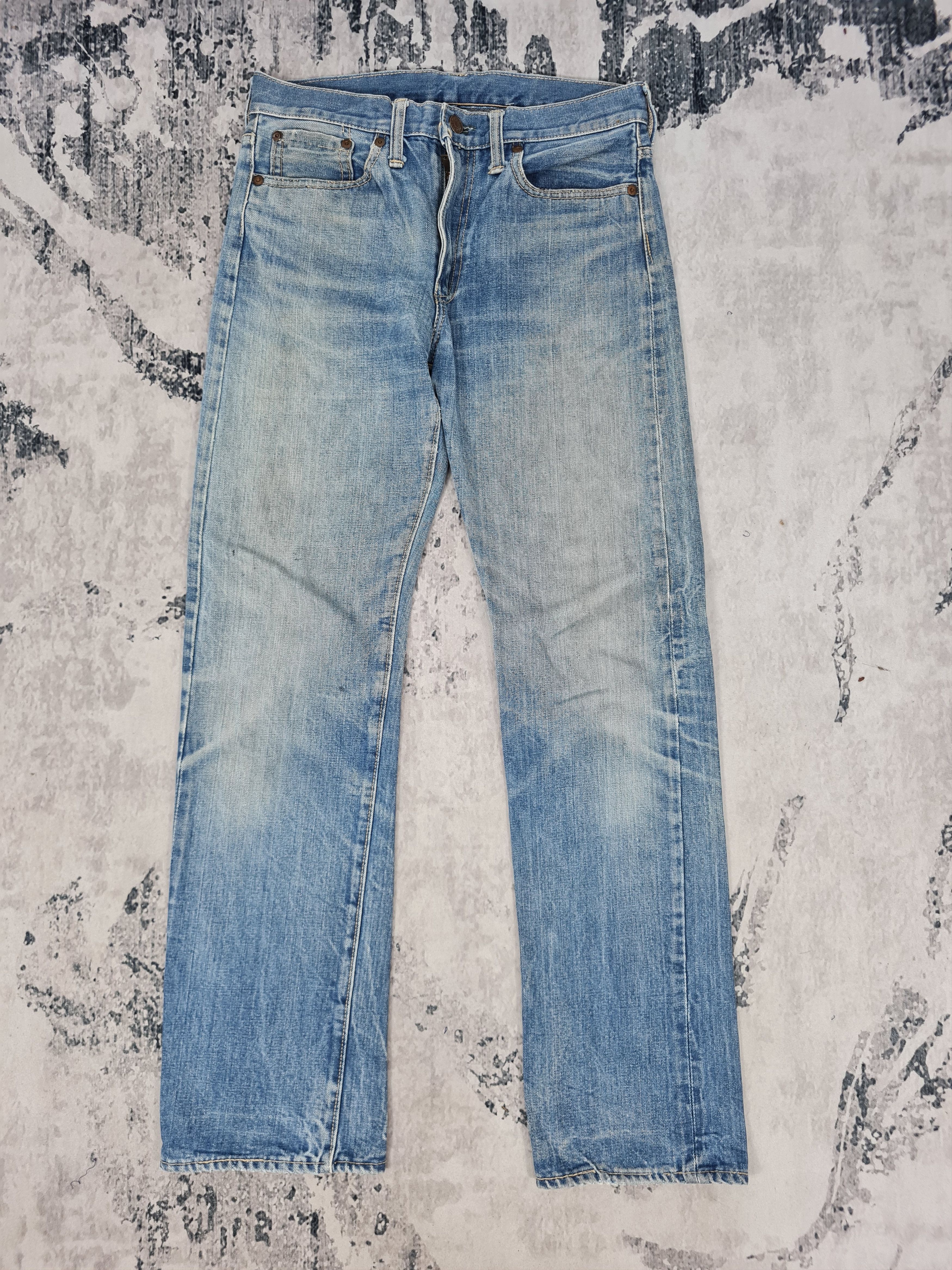 image of Distressed Denim x Vintage VTG Canton X-West Gripper Zipper Selvedge Size 30X30 Jb0122 in Blue