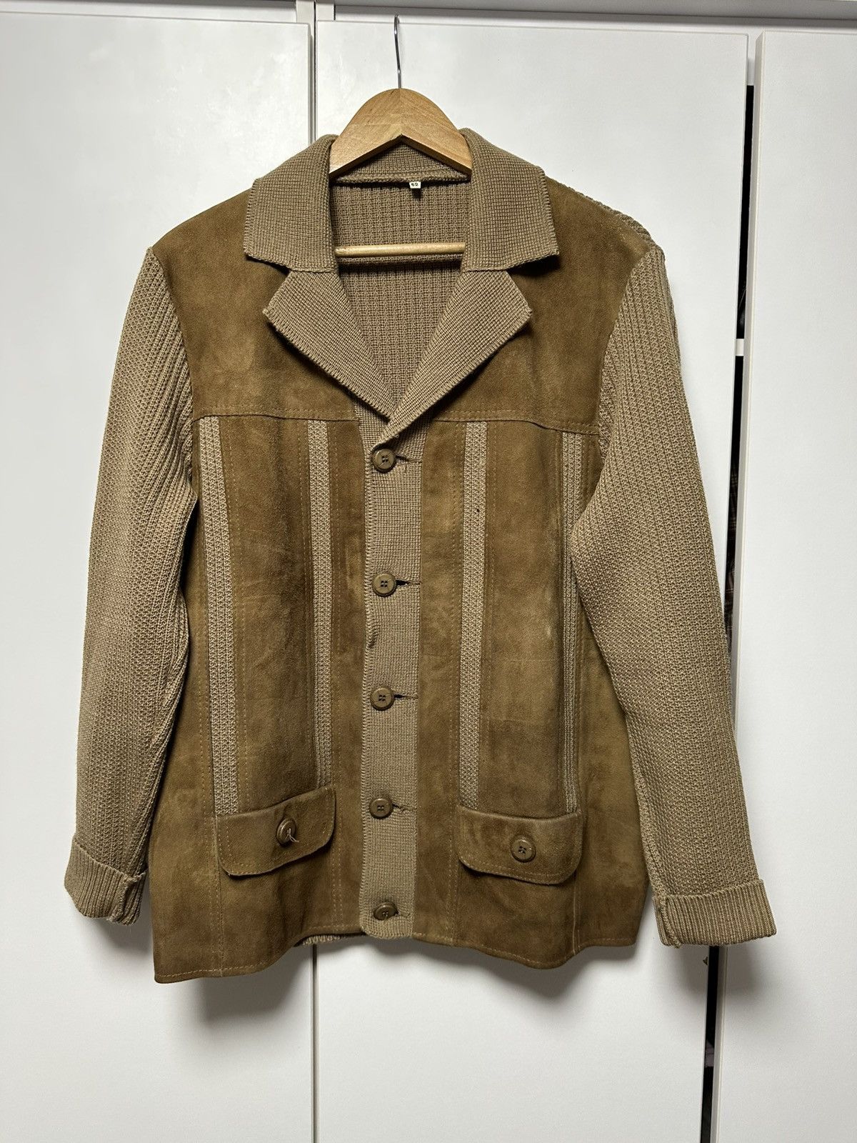 Vintage 60s Archive Jacket Wool Leather Vintage Rare Size US M / EU 48-50 / 2 - 1 Thumbnail