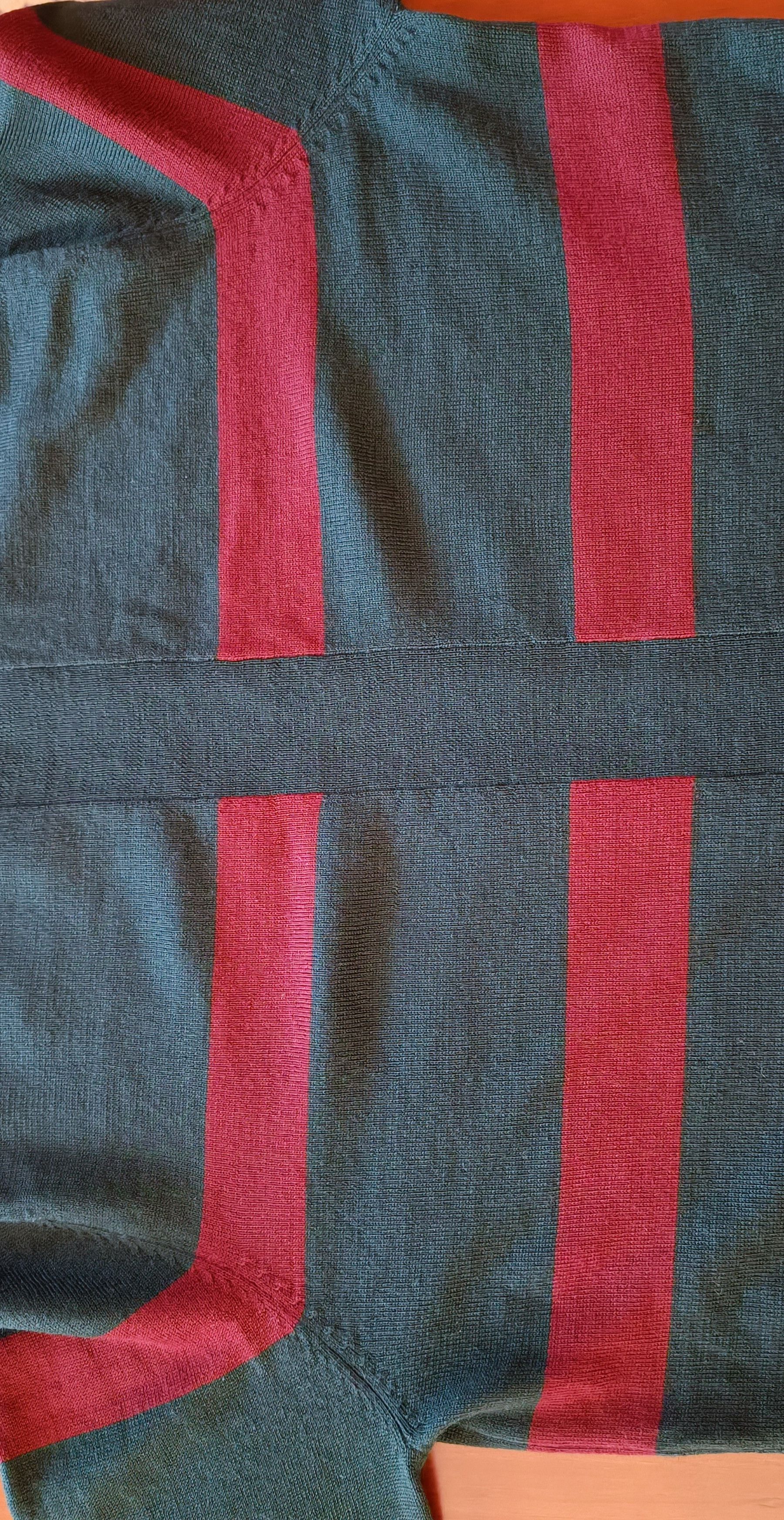 Jean Paul Gaultier Wool knit sweater in dark gray with red stripes Size US M / EU 48-50 / 2 - 17 Thumbnail