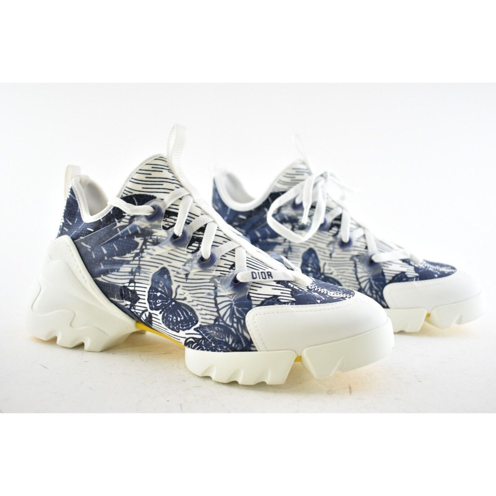 Dior Dior D-Connect Blue White Lace Up Flat Trainer Sneaker 40.5 Size US 10.5 / IT 40.5 - 3 Thumbnail