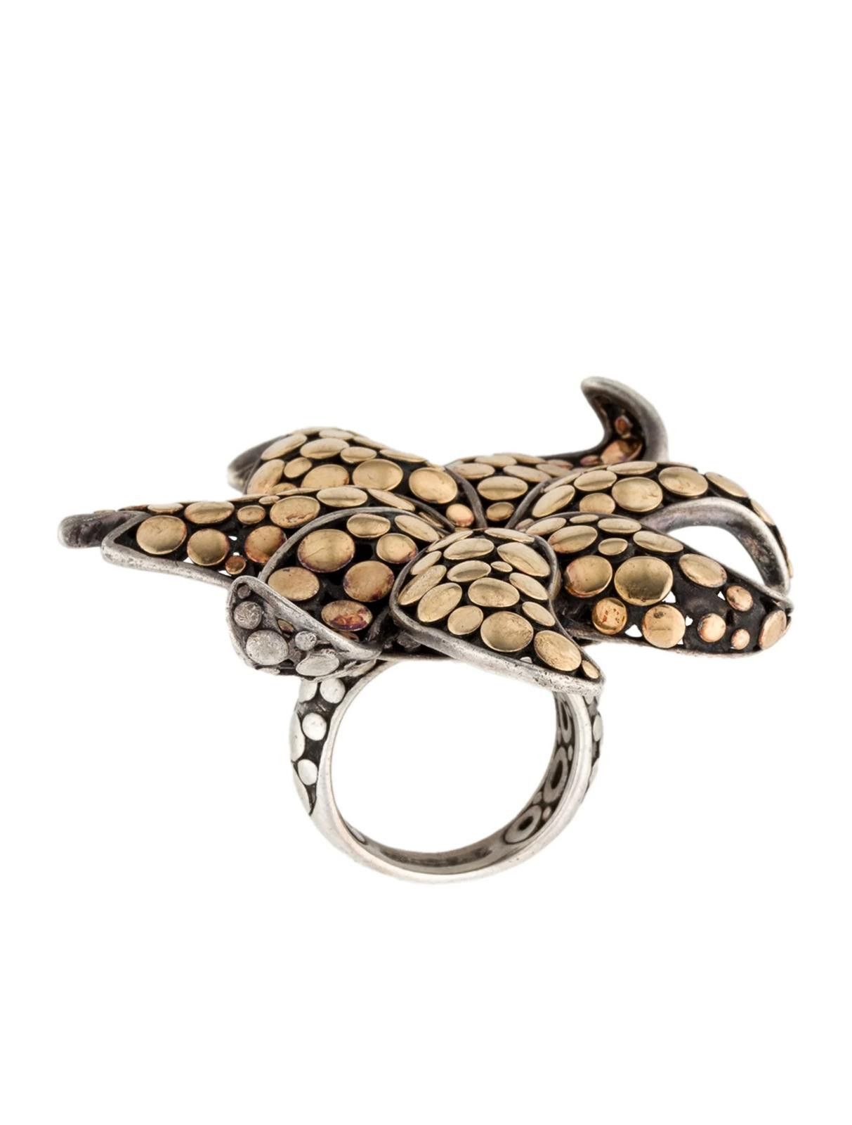 John Hardy John Hardy Two-Tone Dot Ayu Frangipani Flower Ring Size: 7 Size ONE SIZE - 4 Thumbnail