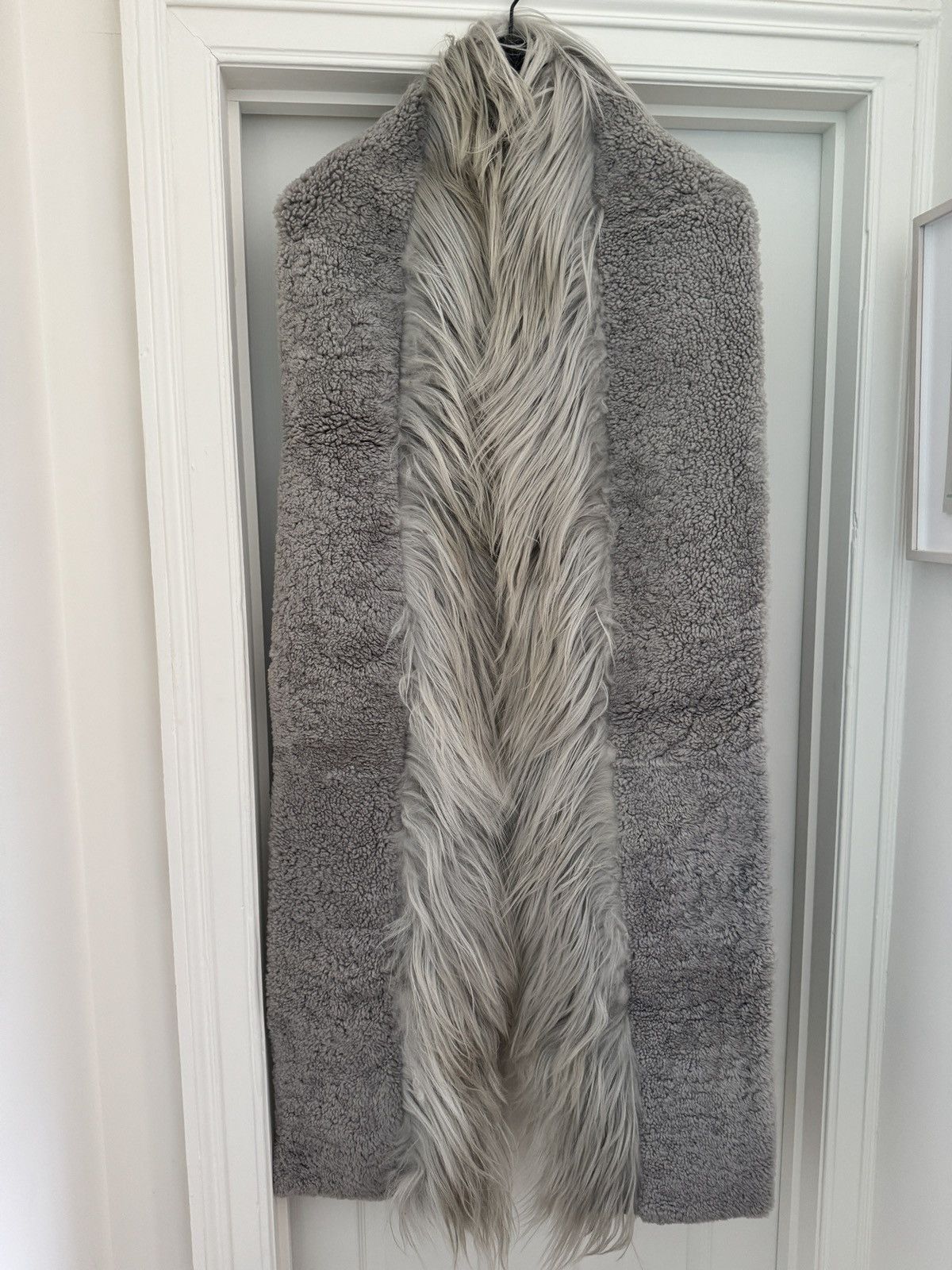 Rick Owens Strobe shearling and goat fur scarf, extra long Size ONE SIZE - 1 Thumbnail